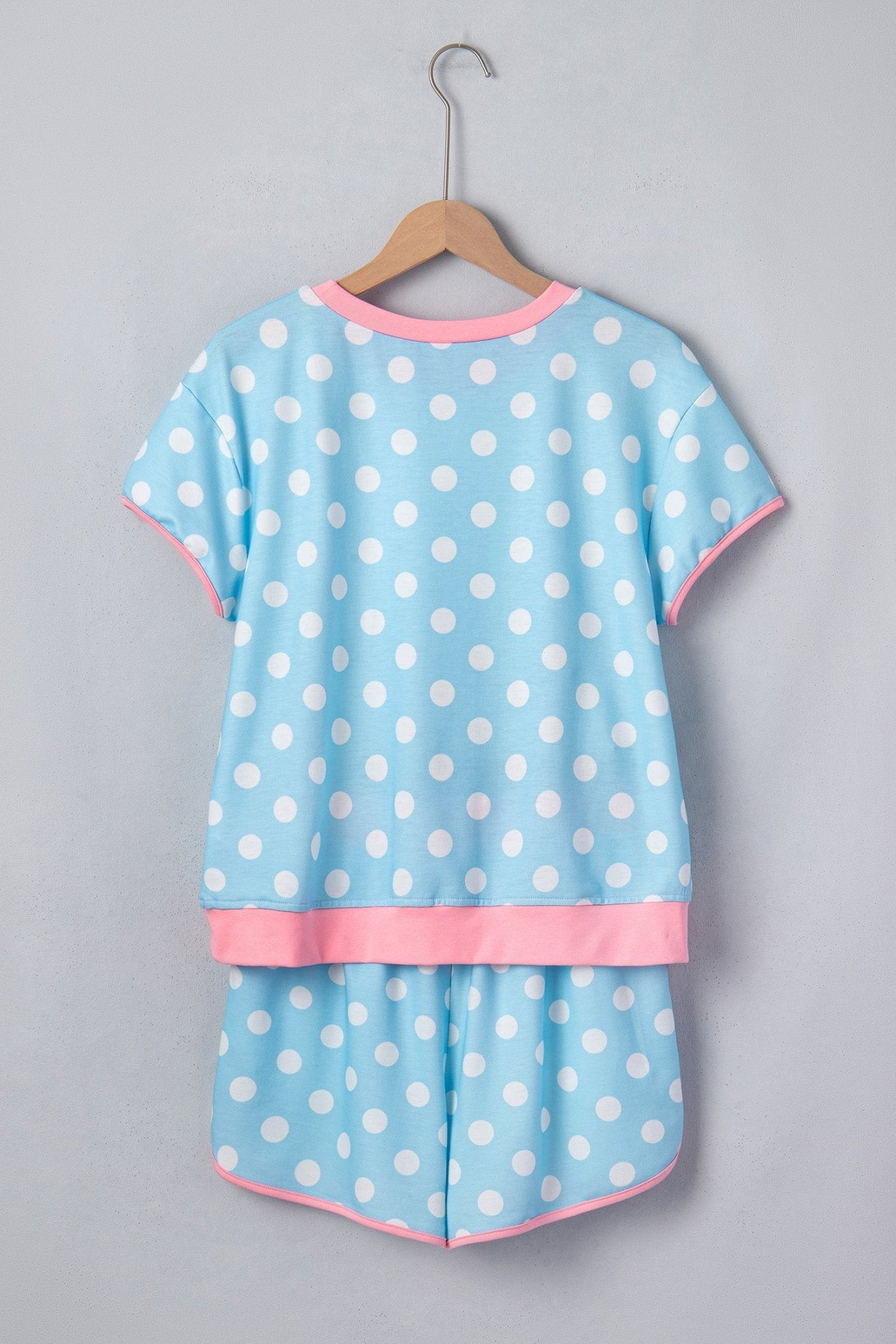 Polka Dot Contrast Trim Top & Short Set - Rooted & Reckless Co.