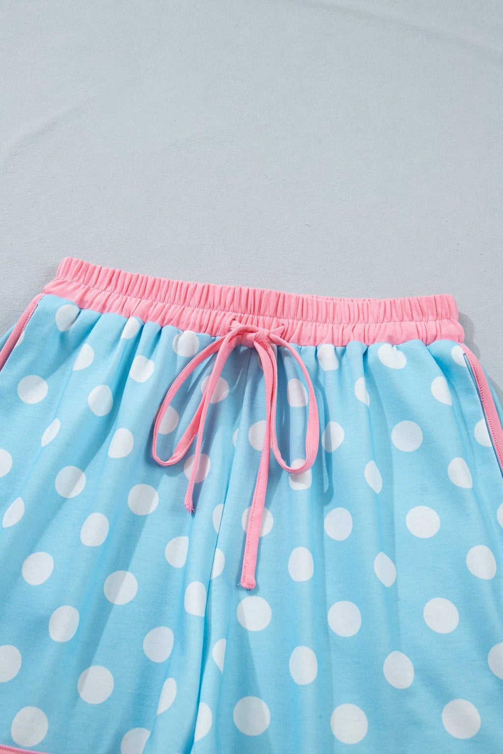 Polka Dot Contrast Trim Top & Short Set - Rooted & Reckless Co.