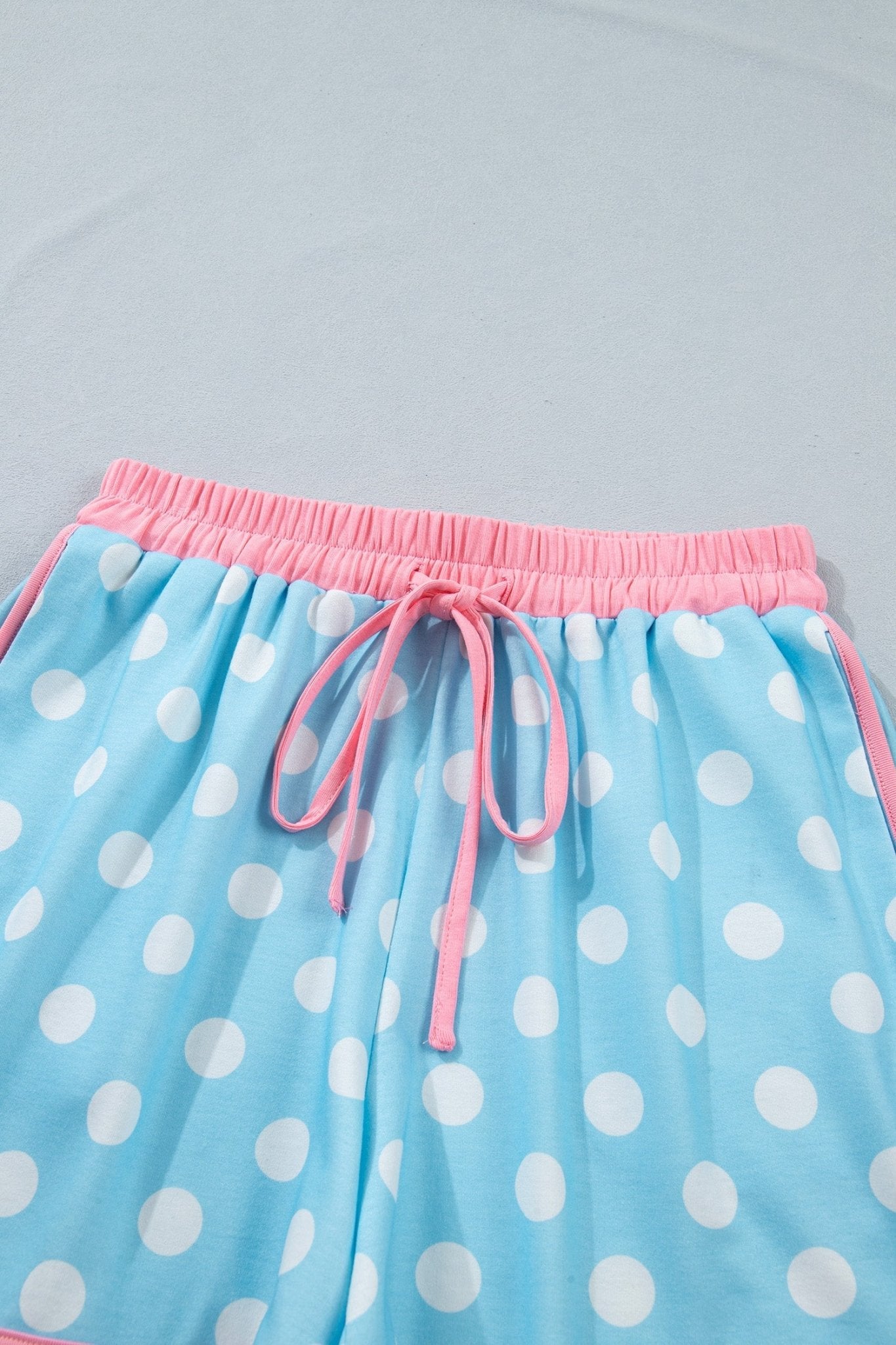 Polka Dot Contrast Trim Top & Short Set - Rooted & Reckless Co.