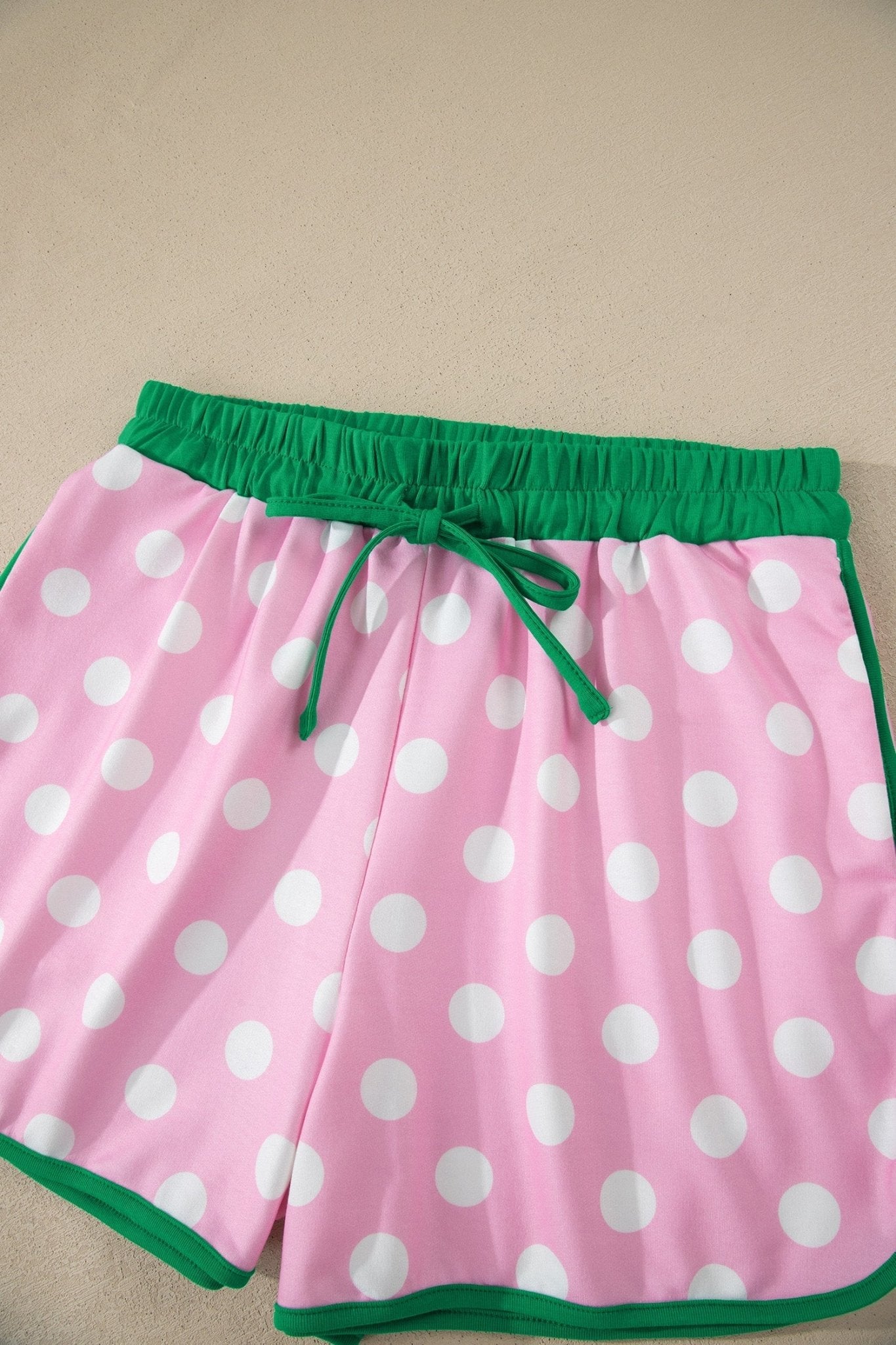 Polka Dot Contrast Trim Top & Short Set - Rooted & Reckless Co.