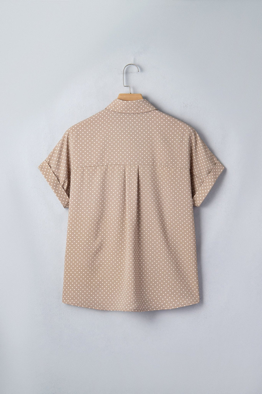 Polka Dot Cuffed Short Sleeve Buttoned Shirt - Rooted & Reckless Co.