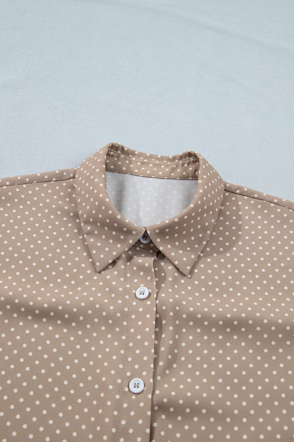 Polka Dot Cuffed Short Sleeve Buttoned Shirt - Rooted & Reckless Co.