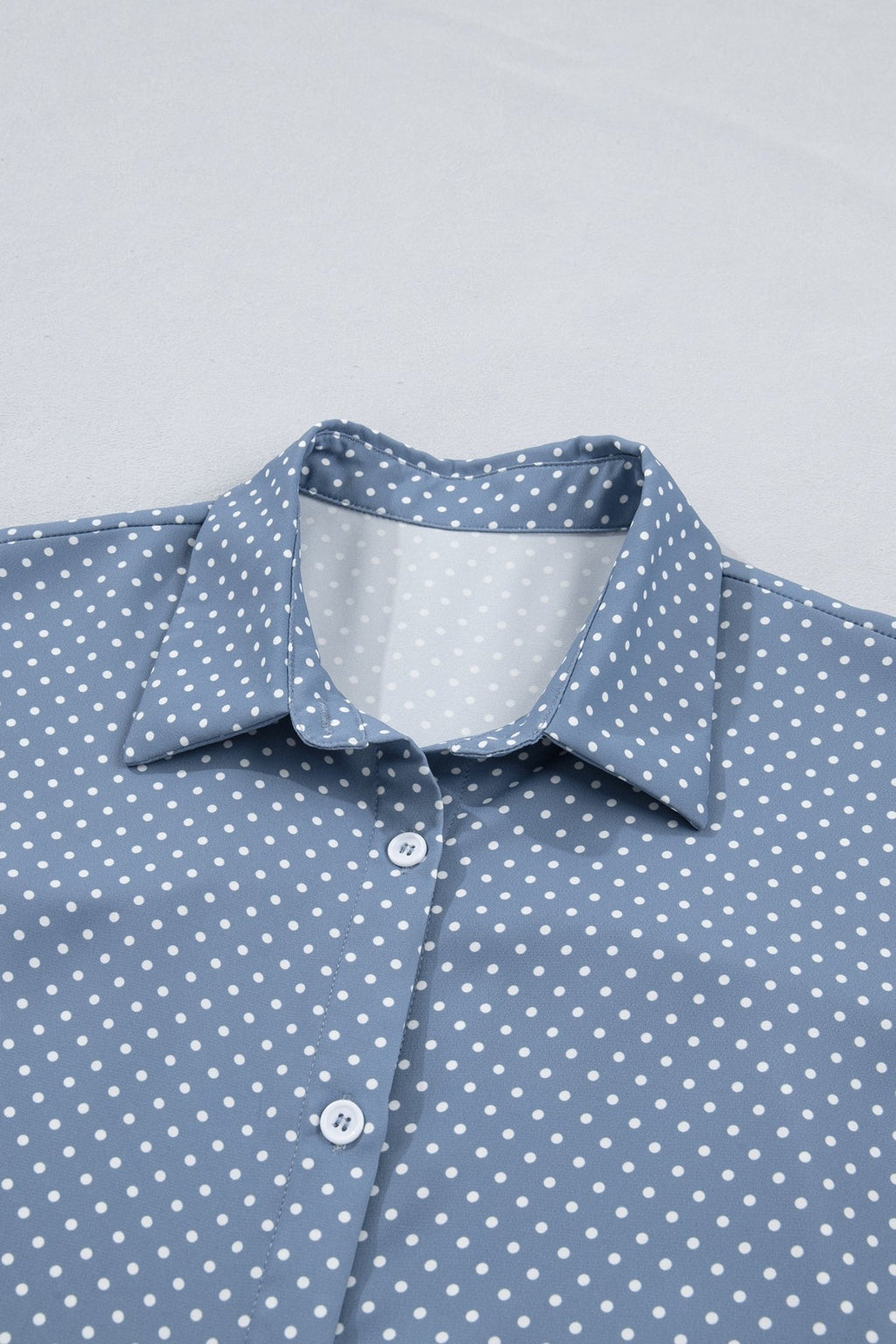 Polka Dot Cuffed Short Sleeve Buttoned Shirt - Rooted & Reckless Co.