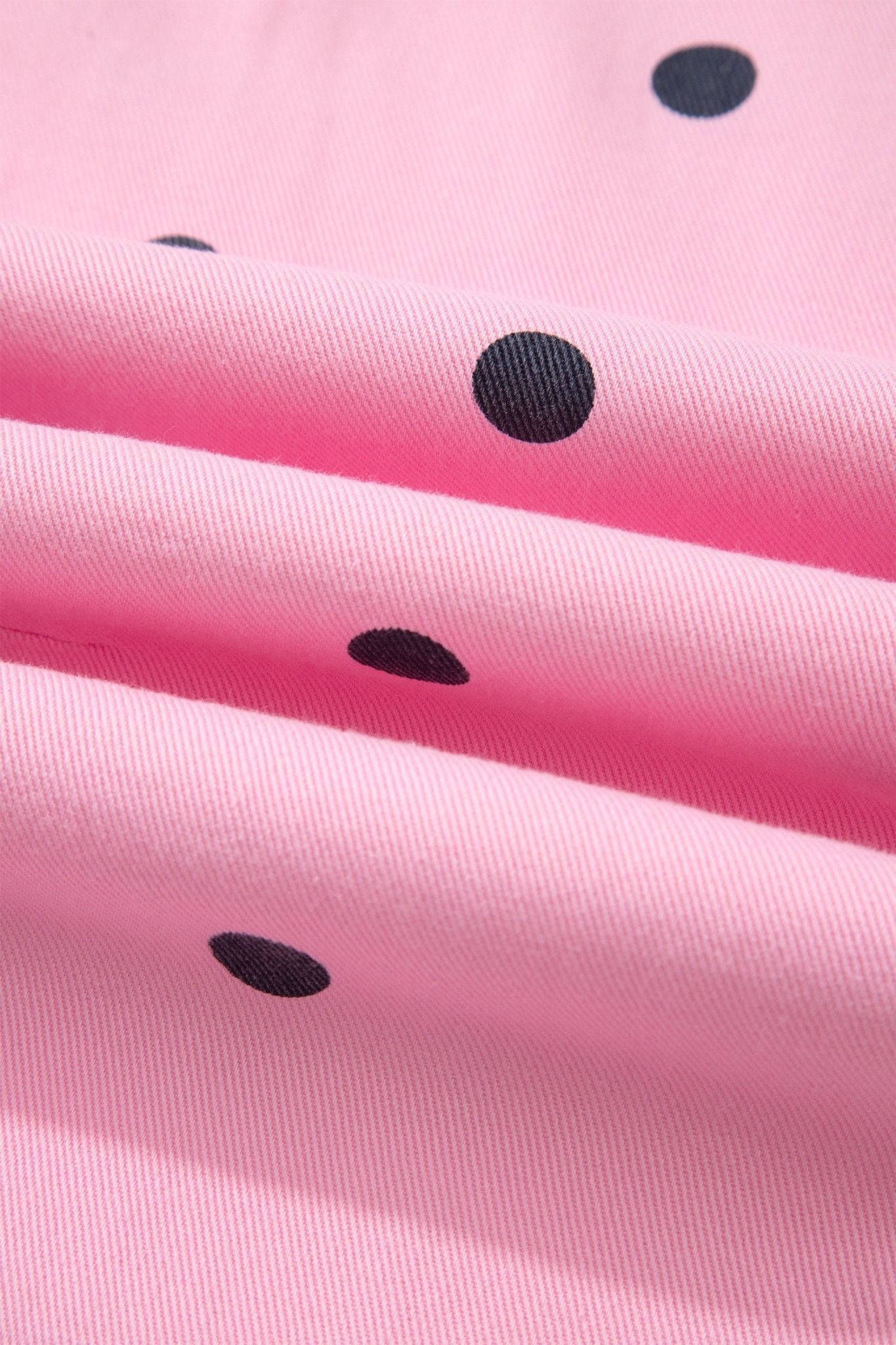 Polka Dot Denim Barrel Leg Overalls Jumpsuit - Rooted & Reckless Co.