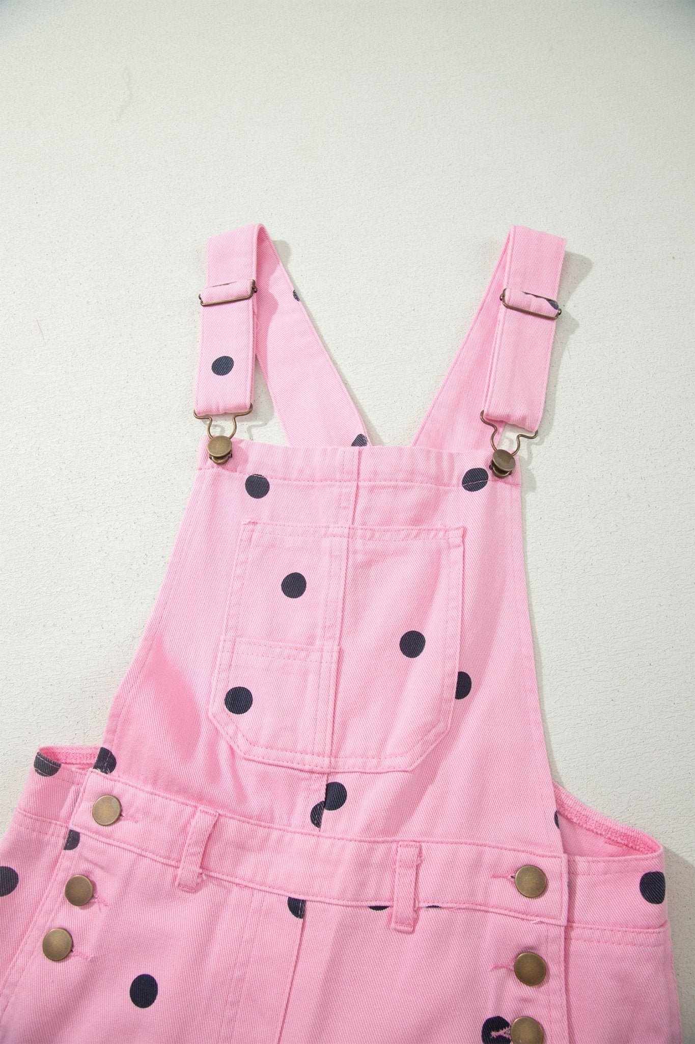 Polka Dot Denim Barrel Leg Overalls Jumpsuit - Rooted & Reckless Co.