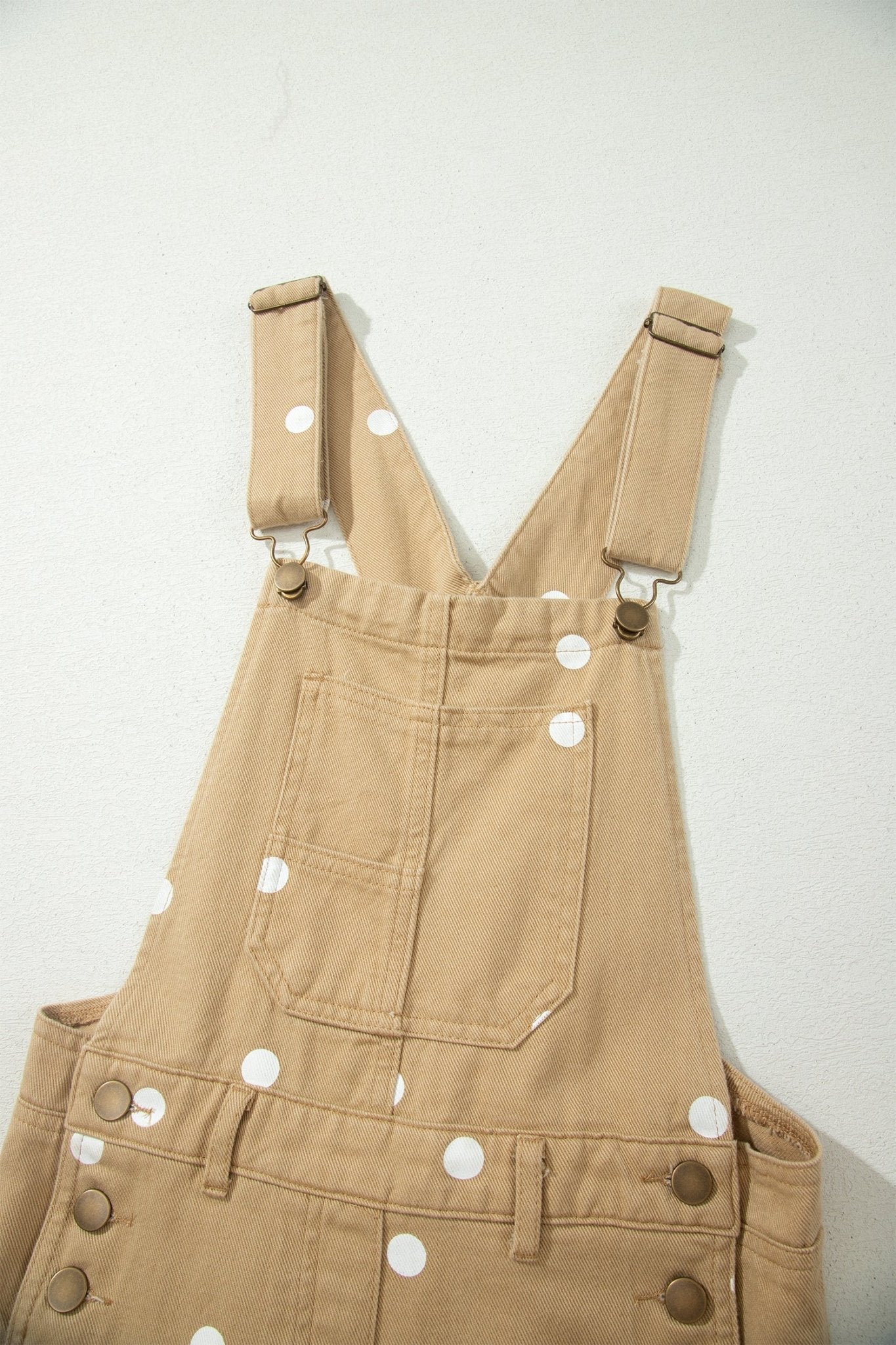 Polka Dot Denim Barrel Leg Overalls Jumpsuit - Rooted & Reckless Co.