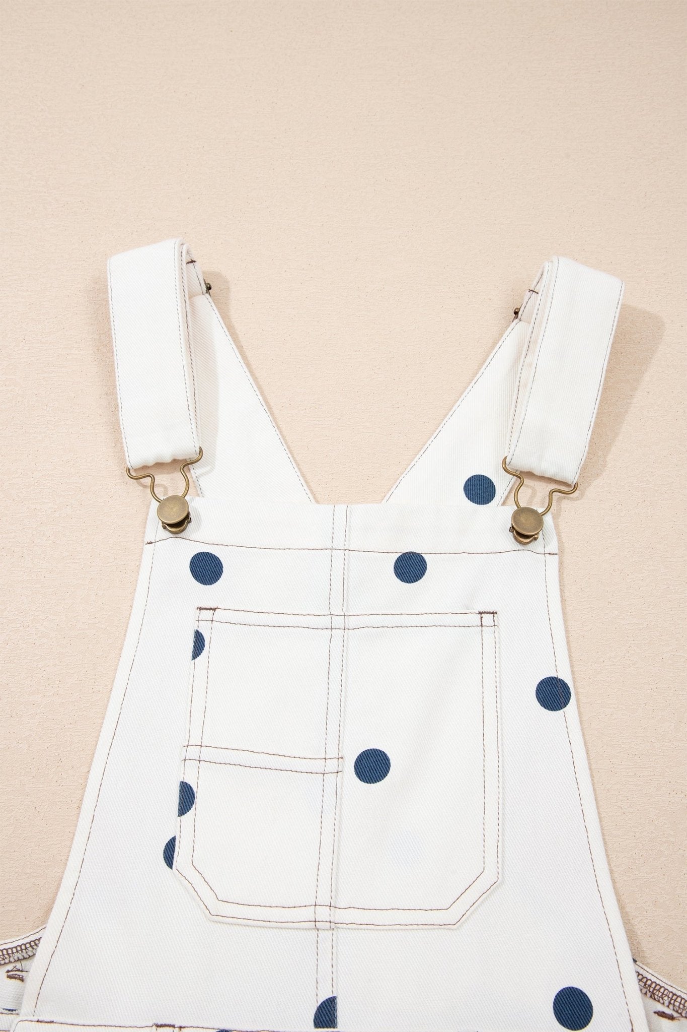 Polka Dot Denim Barrel Leg Overalls Jumpsuit - Rooted & Reckless Co.