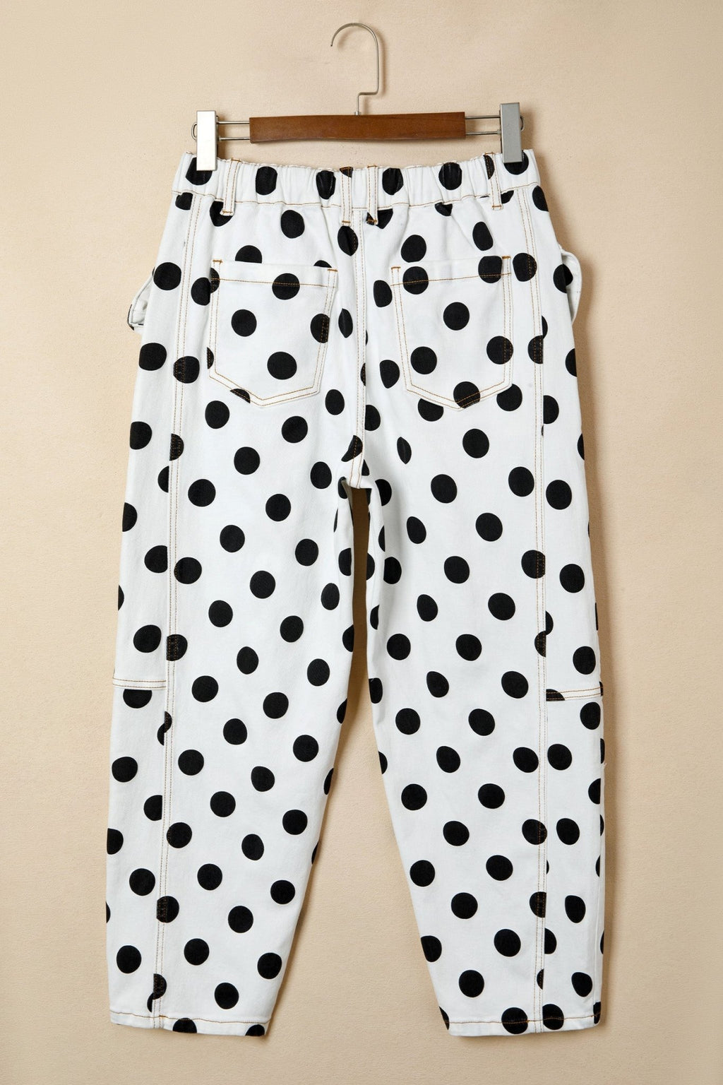 Polka Dot Denim Bow Pocket Barrel Leg Jeans - Rooted & Reckless Co.