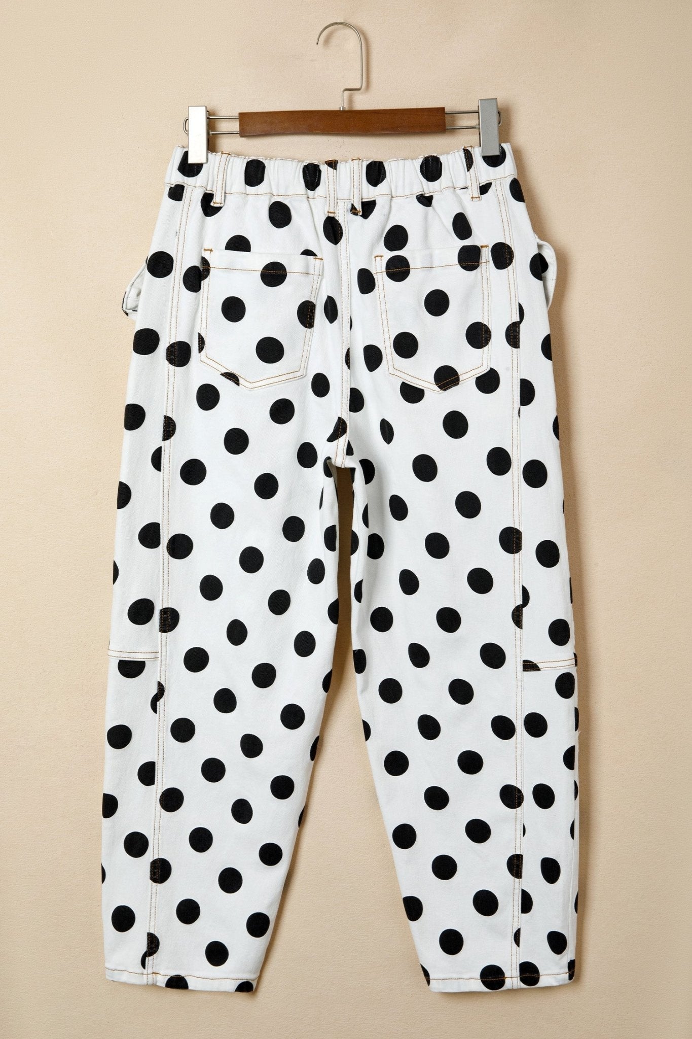 Polka Dot Denim Bow Pocket Barrel Leg Jeans - Rooted & Reckless Co.