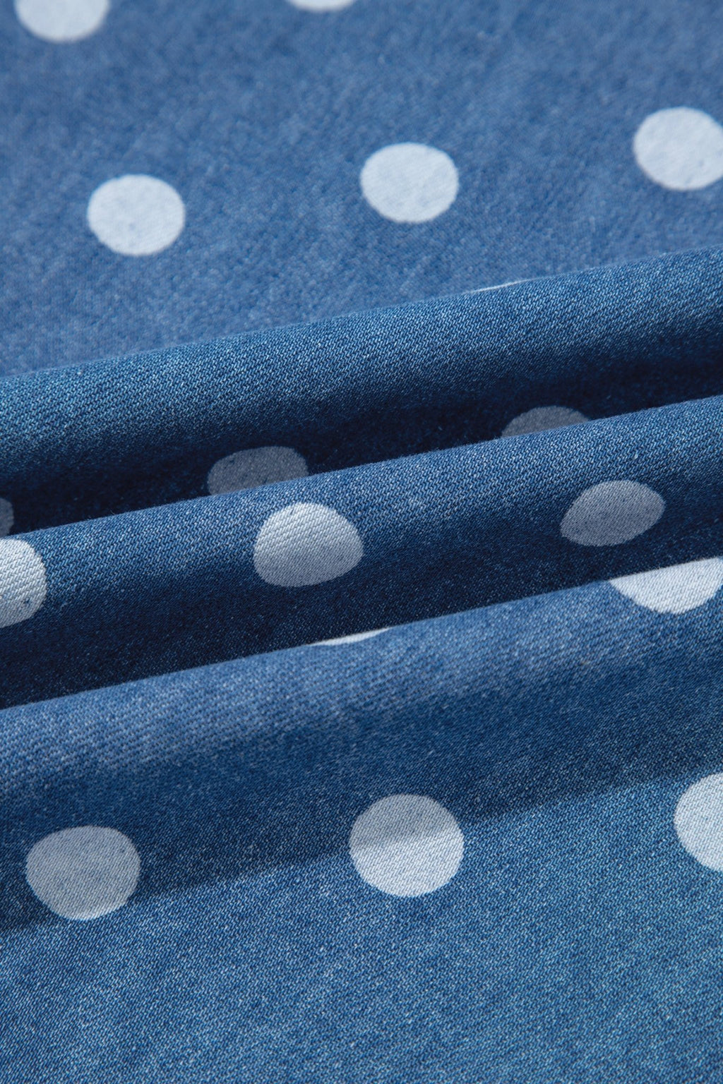 Polka Dot Denim Collared Button Up Jacket - Rooted & Reckless Co.