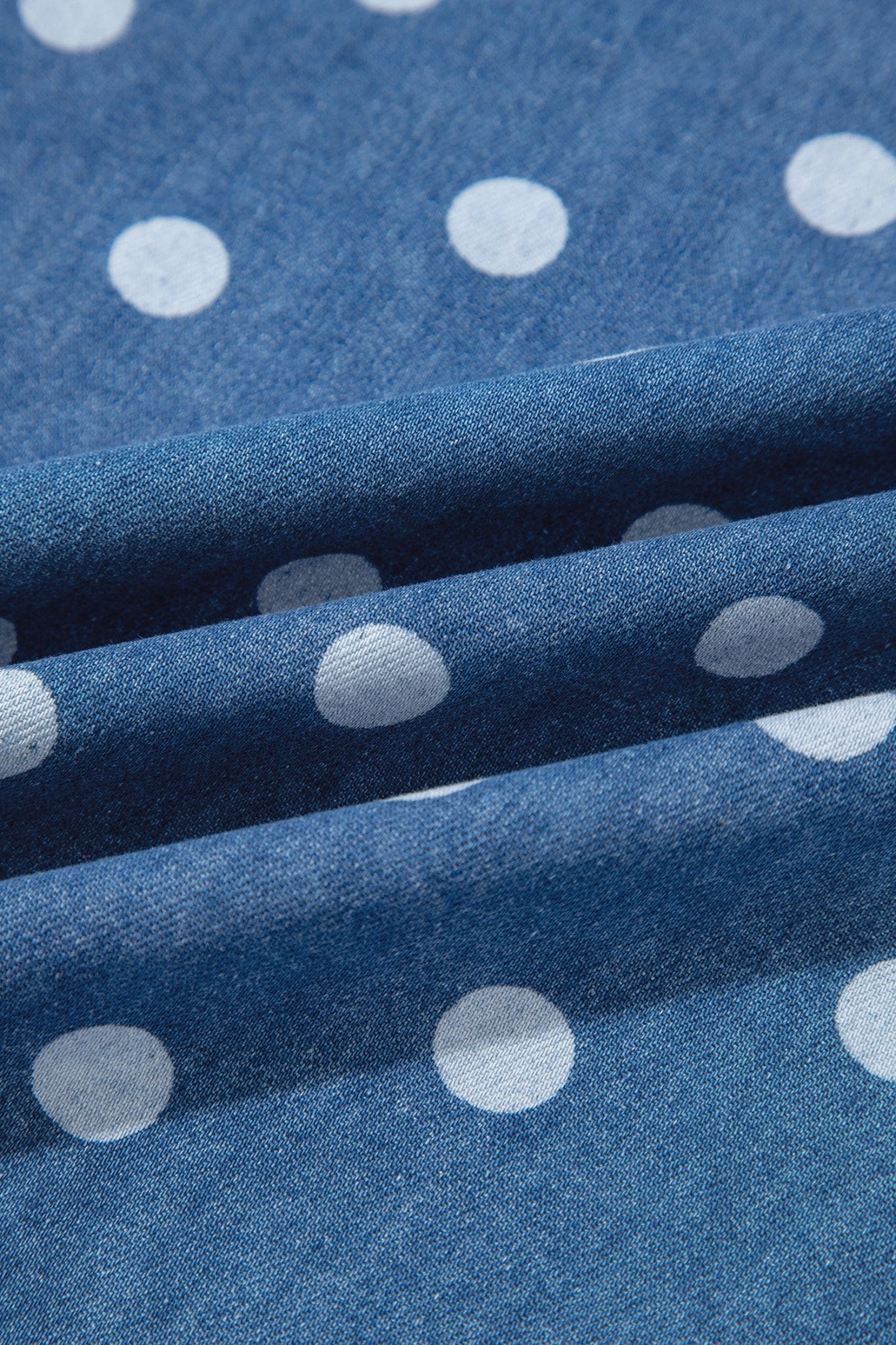 Polka Dot Denim Collared Button Up Jacket - Rooted & Reckless Co.