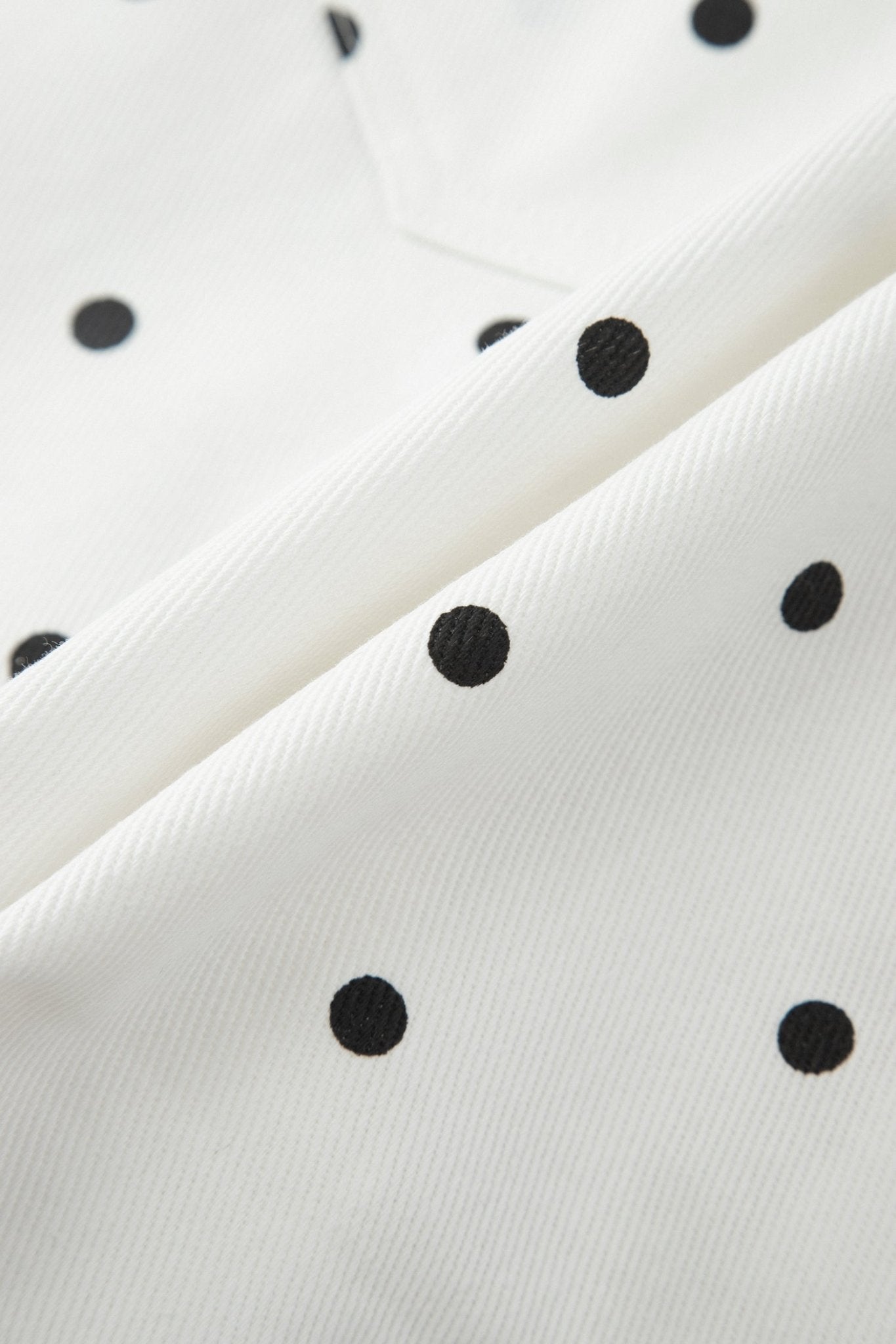 Polka Dot Denim Embroidered Scallop Hem Shorts - Rooted & Reckless Co.