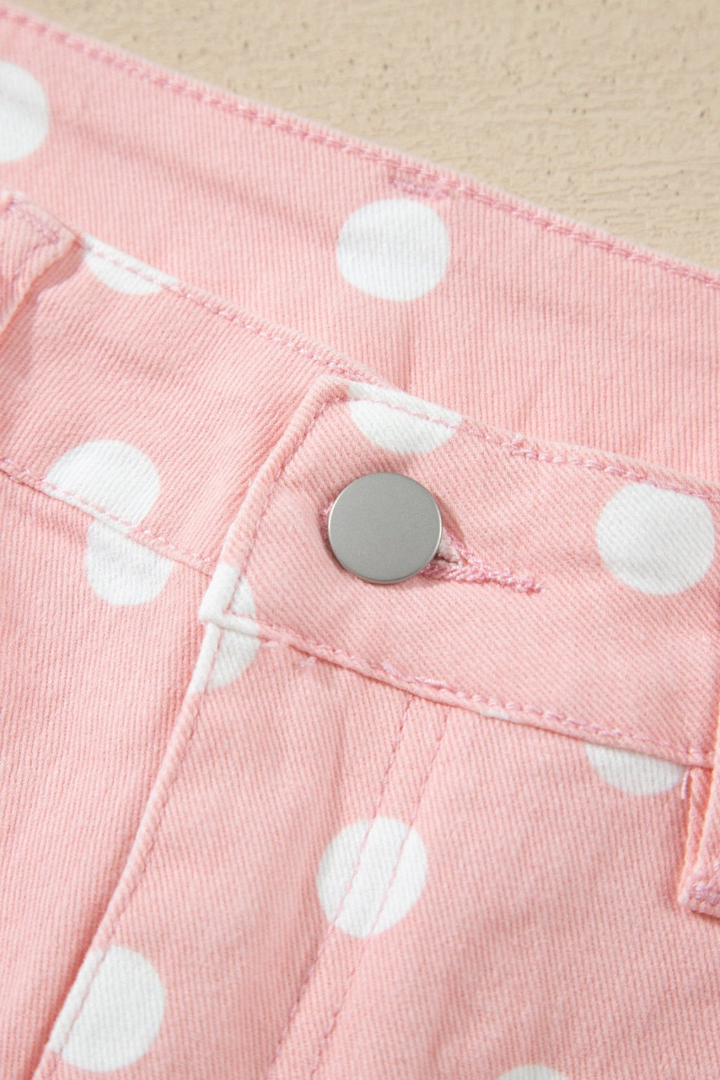 Polka Dot Denim Raw Hem Barrel Jeans - Rooted & Reckless Co.