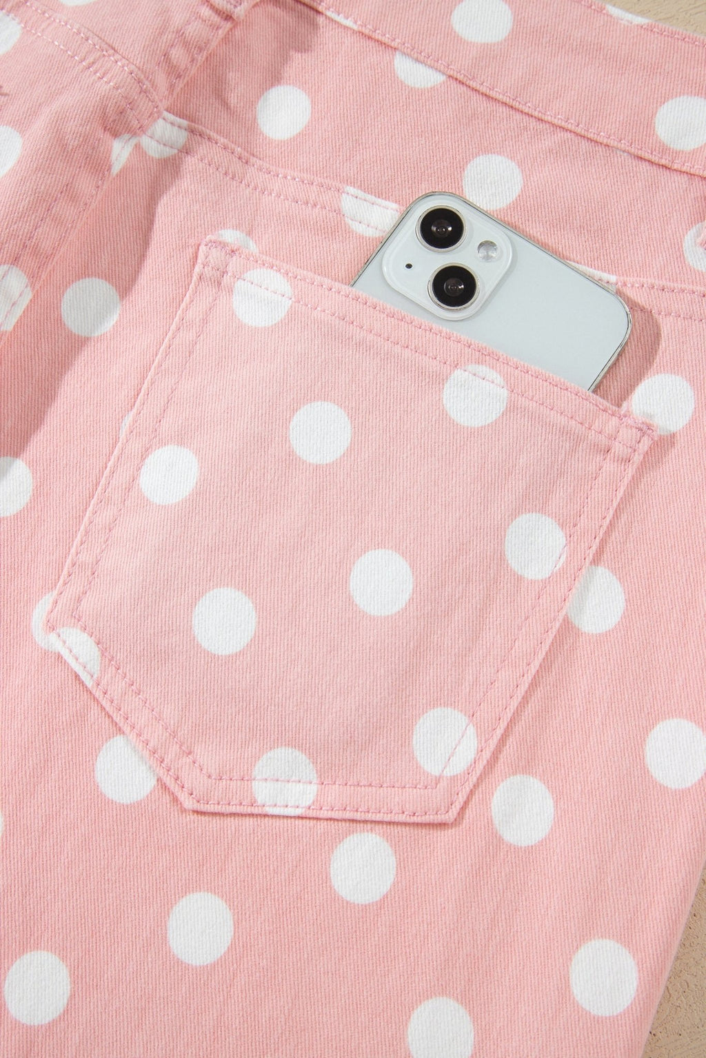 Polka Dot Denim Raw Hem Barrel Jeans - Rooted & Reckless Co.