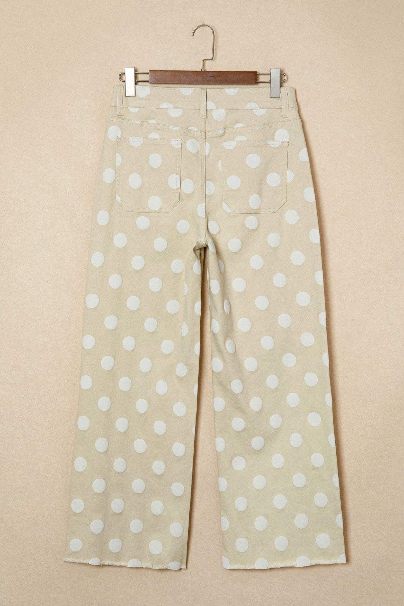 Polka Dot Denim Raw Hem High Waist Jeans - Rooted & Reckless Co.