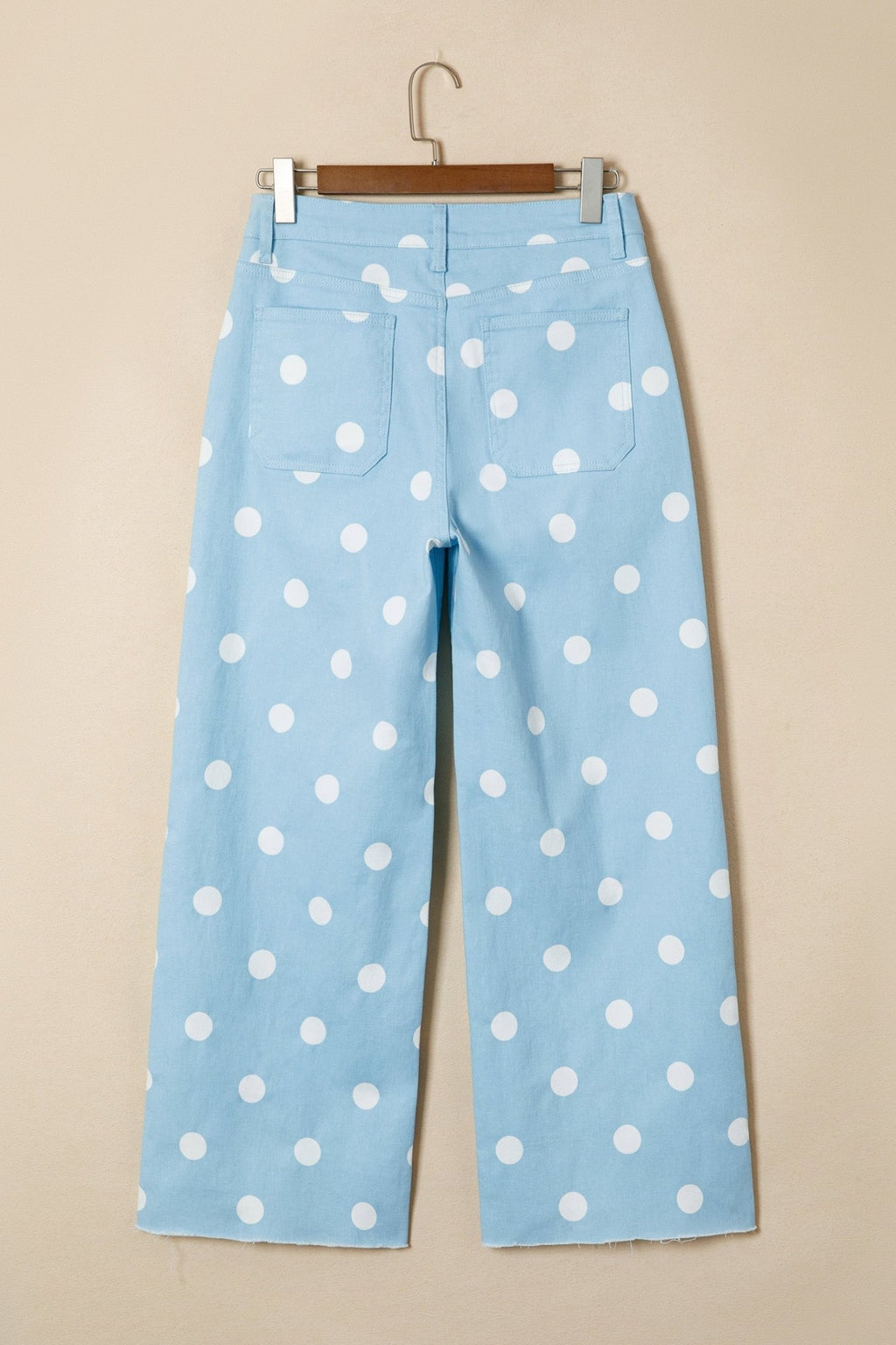 Polka Dot Denim Raw Hem High Waist Jeans - Rooted & Reckless Co.