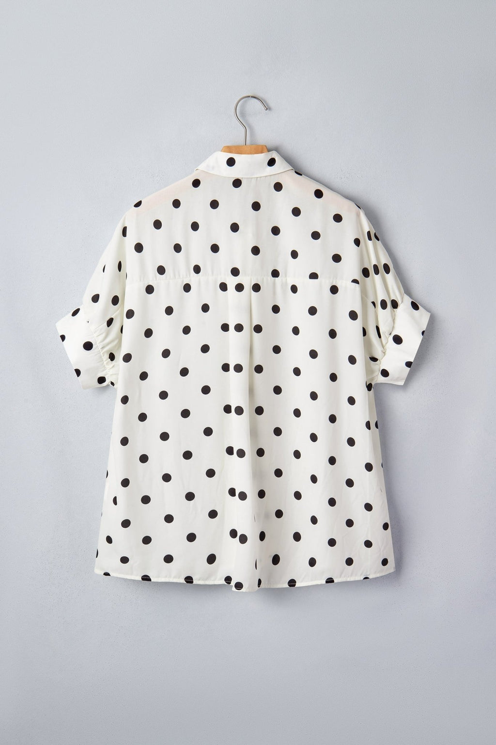 Polka Dot Dolman Sleeve Buttoned Shirt - Rooted & Reckless Co.