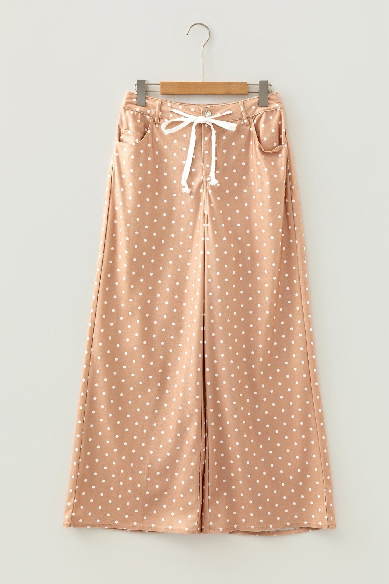Polka Dot Drawstring High Waist Wide Leg Pants - Rooted & Reckless Co.