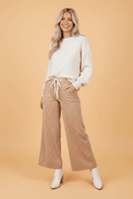 Polka Dot Drawstring High Waist Wide Leg Pants - Rooted & Reckless Co.