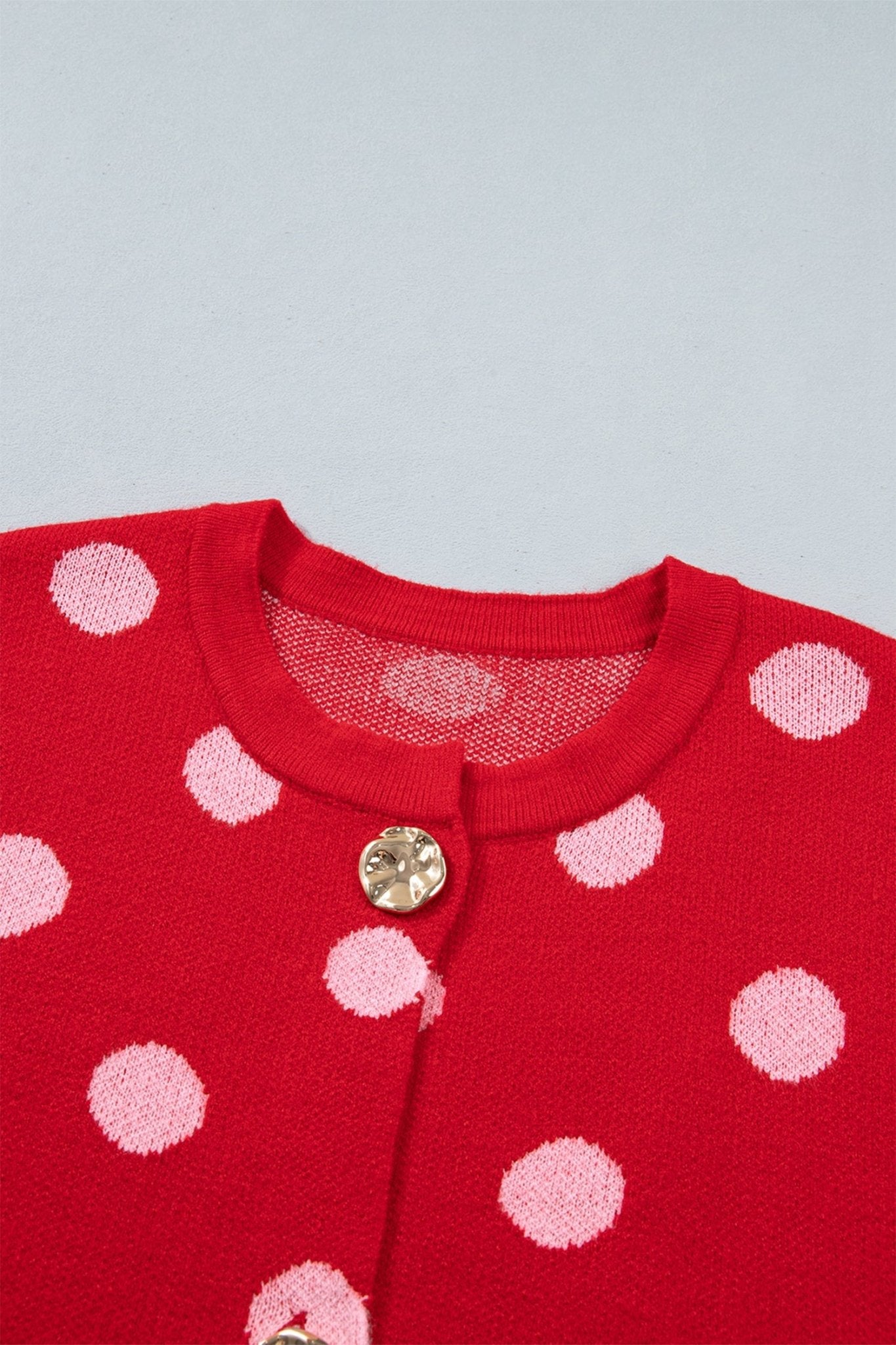 Polka Dot Drop Shoulder Buttoned Knit Vest - Rooted & Reckless Co.