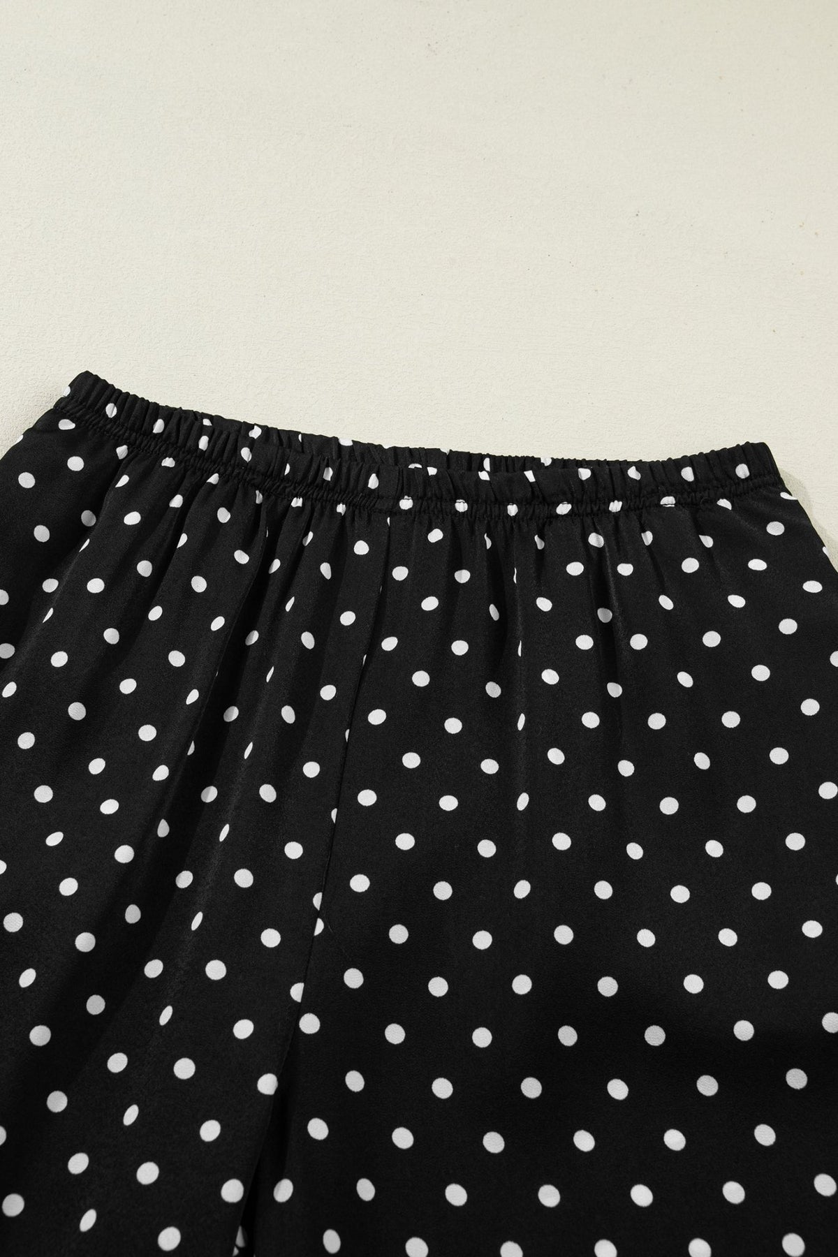 Polka Dot Elastic Waist Lace Hem Pants - Rooted & Reckless Co.