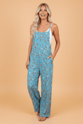 Polka Dot & Floral Spaghetti Strap Jumpsuit - Rooted & Reckless Co.