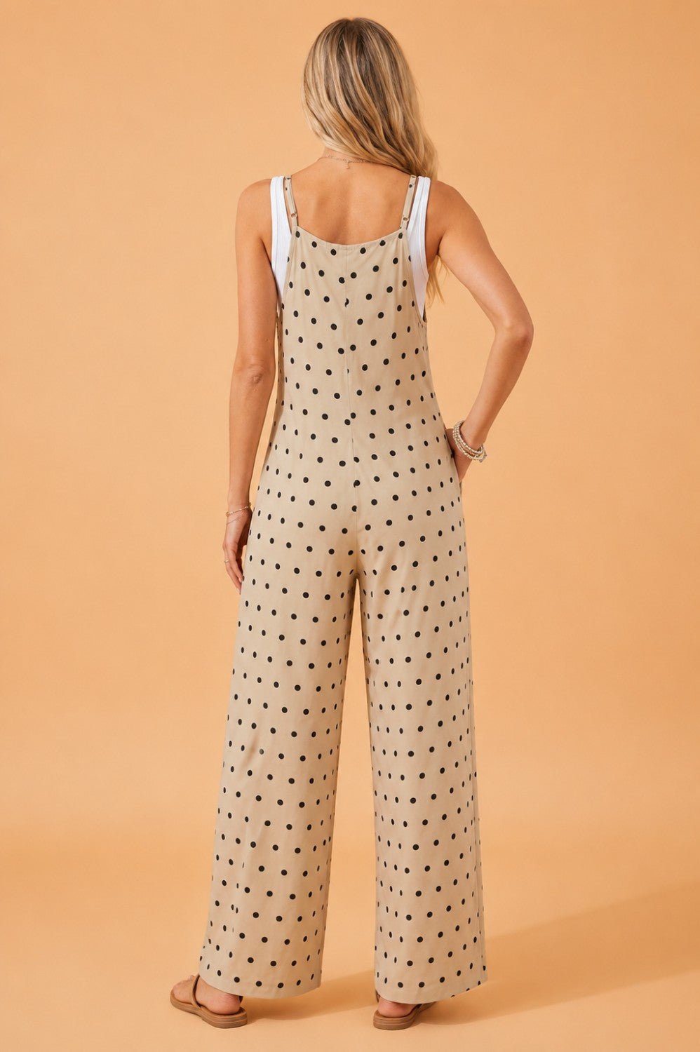 Polka Dot & Floral Spaghetti Strap Jumpsuit - Rooted & Reckless Co.
