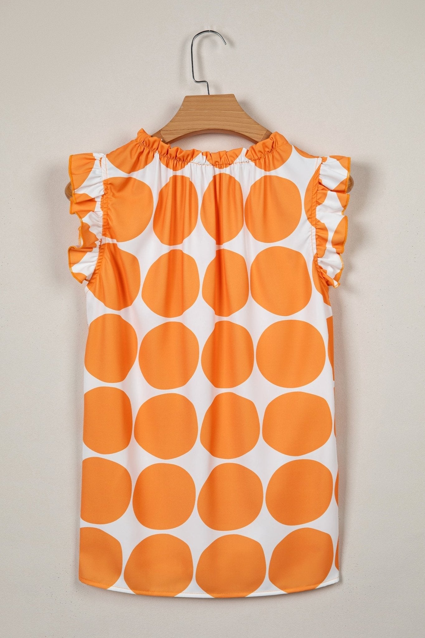 Polka Dot Frilled Round Neck Tank Top - Rooted & Reckless Co.