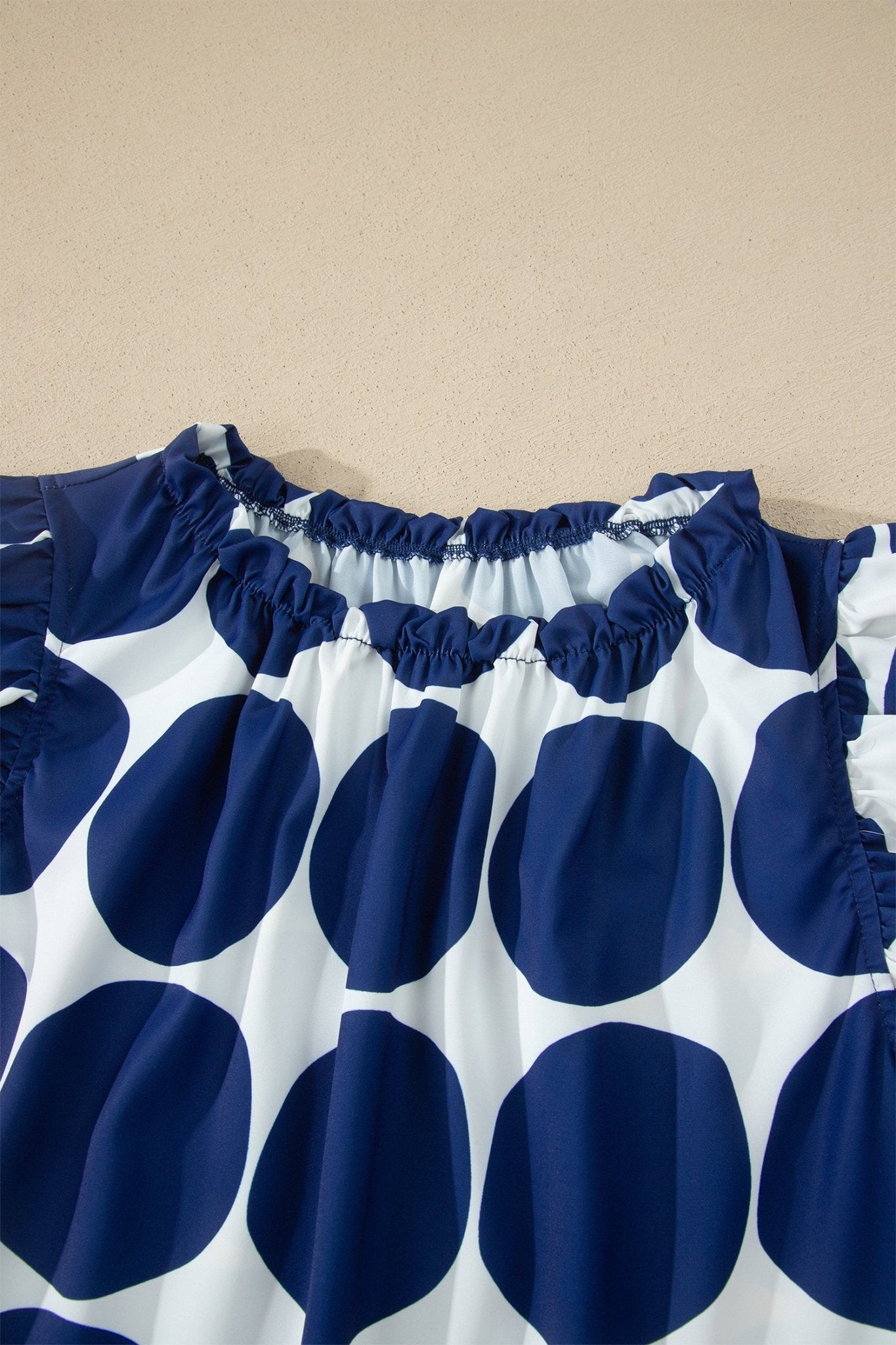 Polka Dot Frilled Round Neck Tank Top - Rooted & Reckless Co.