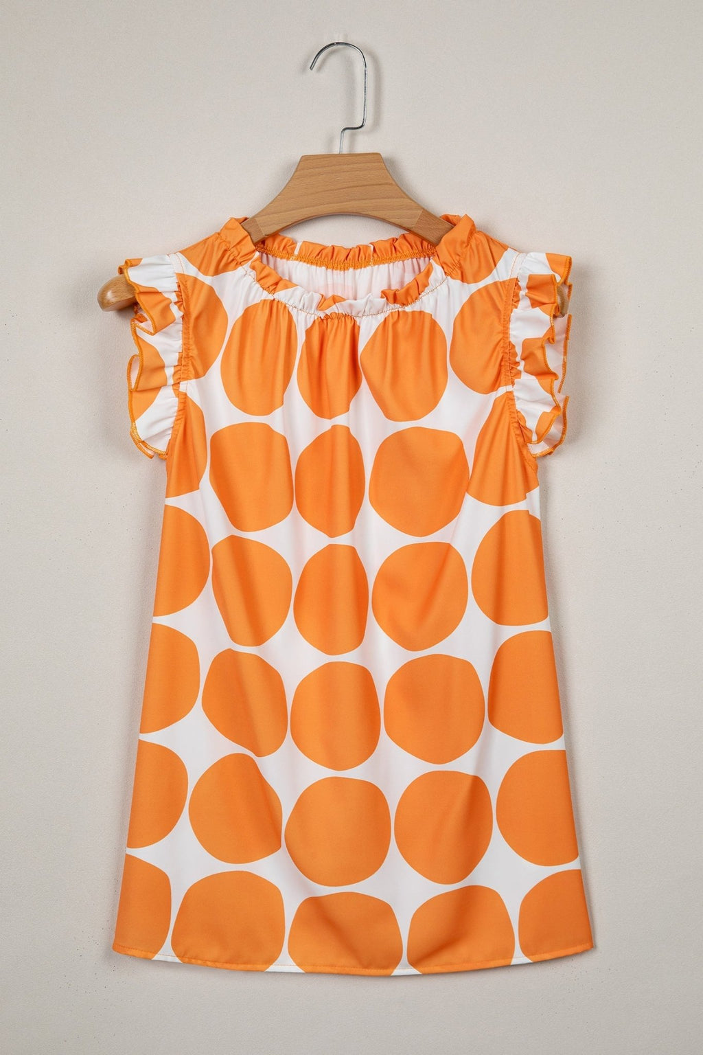 Polka Dot Frilled Round Neck Tank Top - Rooted & Reckless Co.