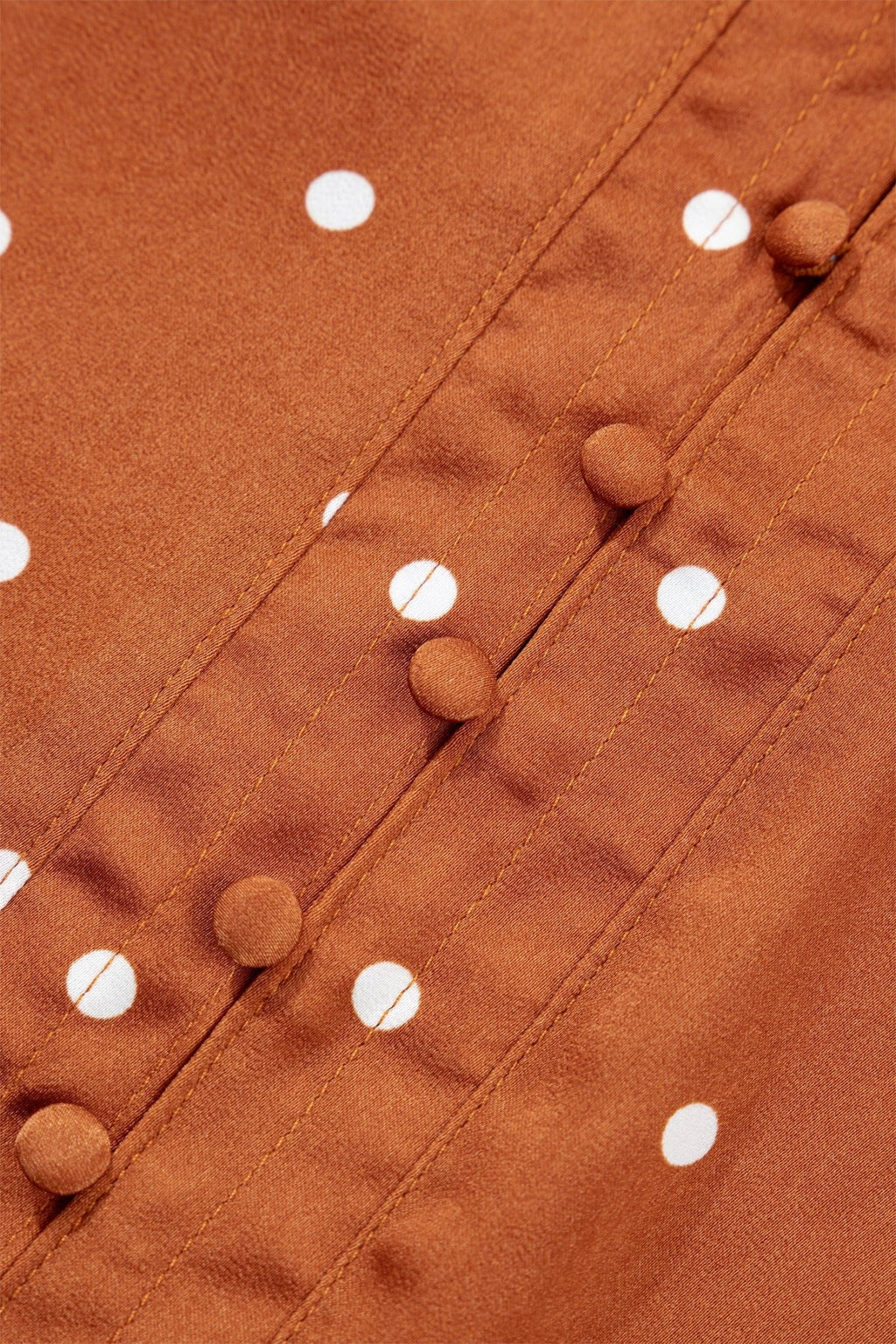 Polka Dot Half Button V-Neck Long Sleeve Blouse - Rooted & Reckless Co.
