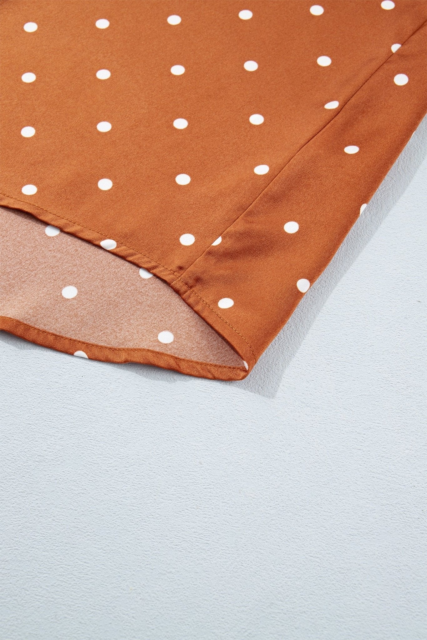 Polka Dot Half Button V-Neck Long Sleeve Blouse - Rooted & Reckless Co.