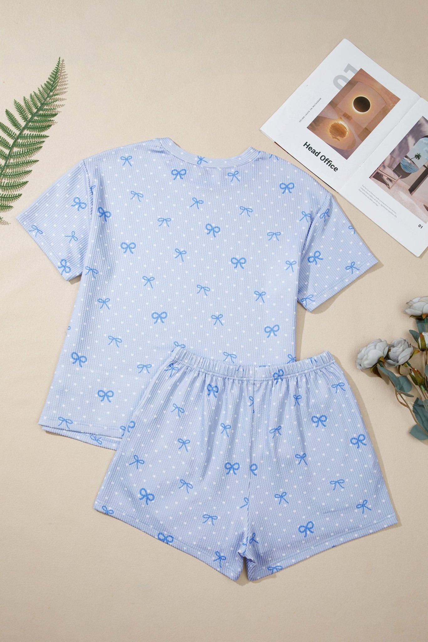 Polka Dot Heart Bow Top & Elastic Short Set - Rooted & Reckless Co.