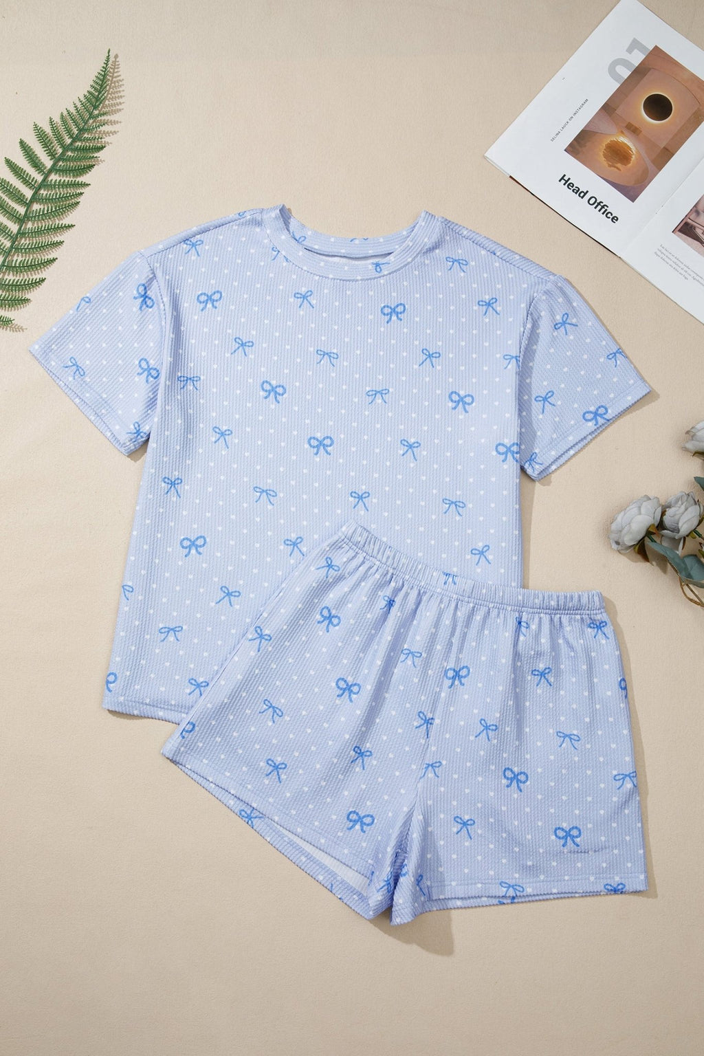 Polka Dot Heart Bow Top & Elastic Short Set - Rooted & Reckless Co.