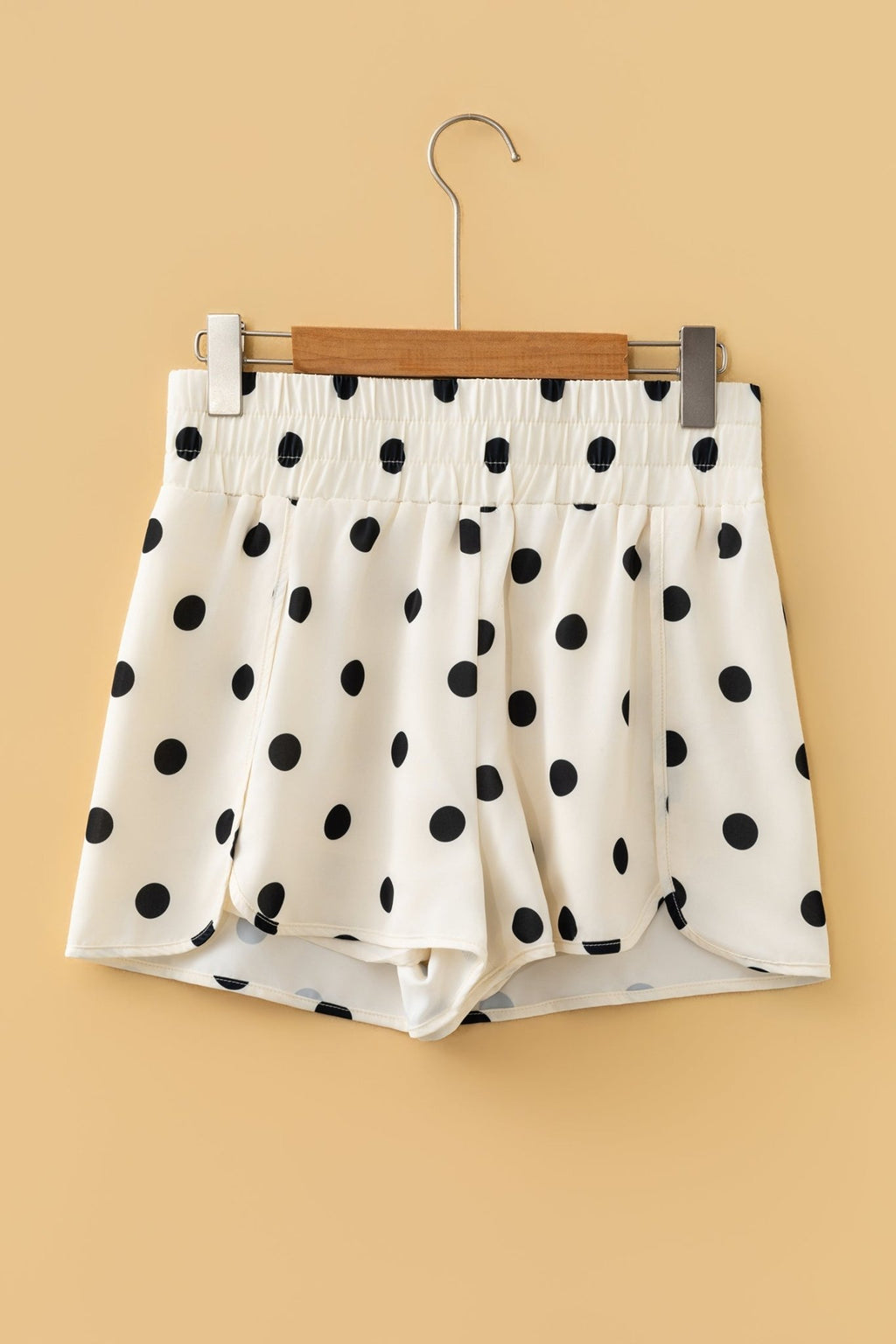 Polka Dot High Waist Shirred Shorts - Rooted & Reckless Co.