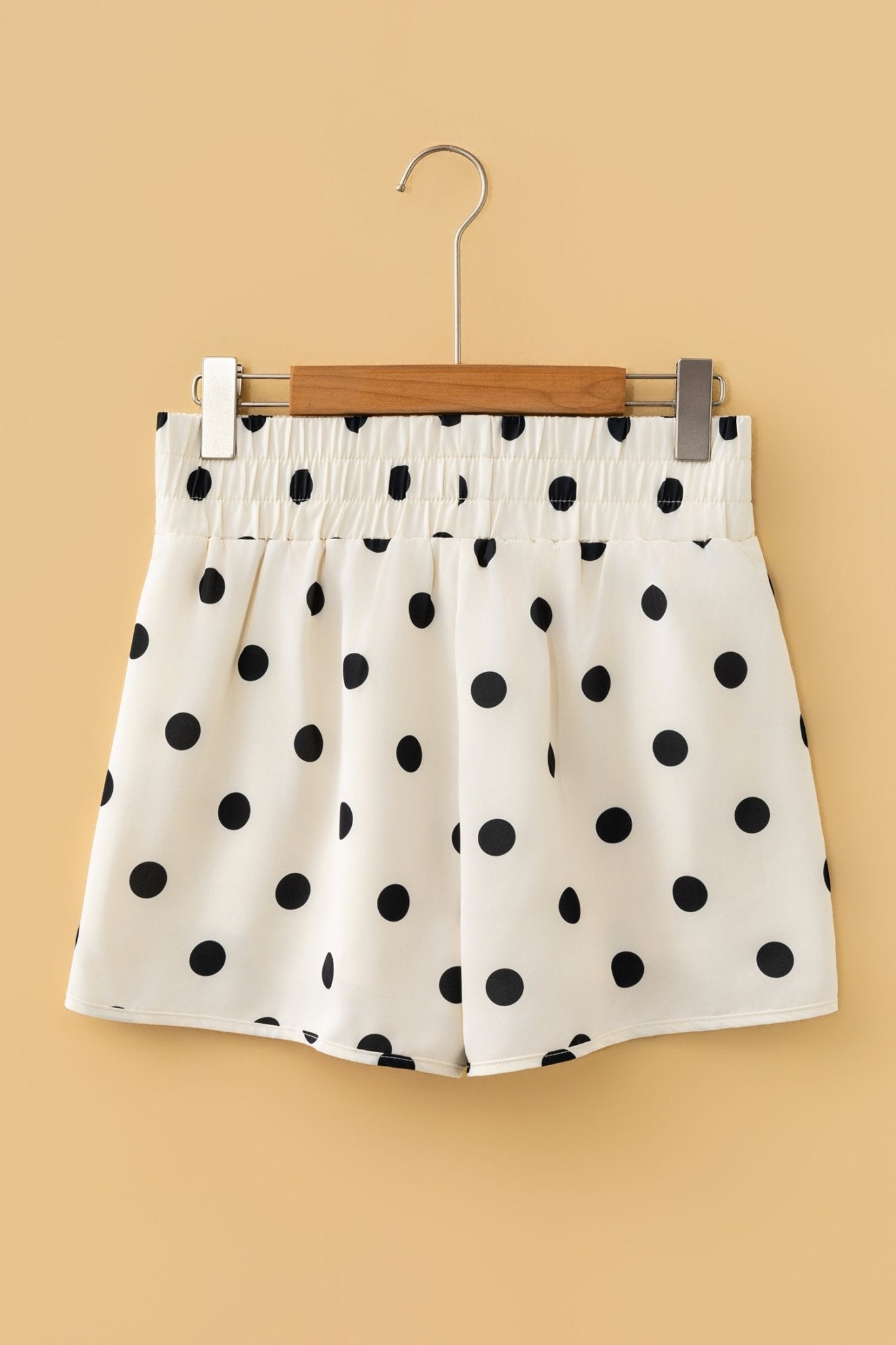 Polka Dot High Waist Shirred Shorts - Rooted & Reckless Co.