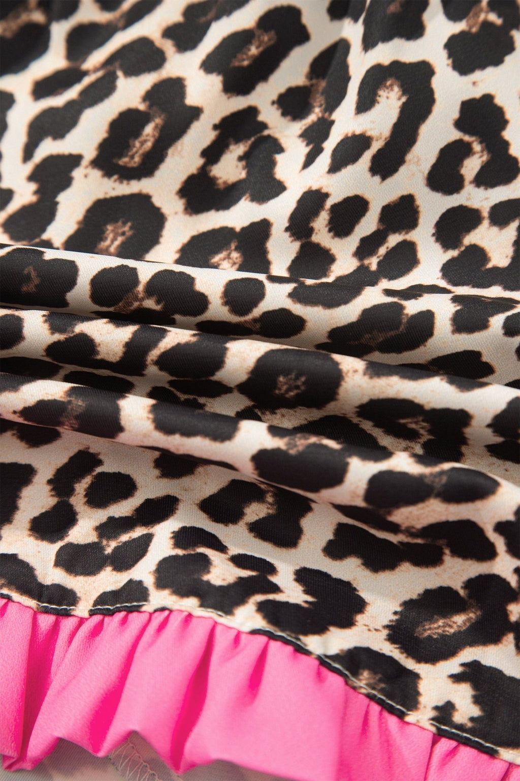Polka Dot & Leopard Contrast Ruffle Trim Shorts - Rooted & Reckless Co.