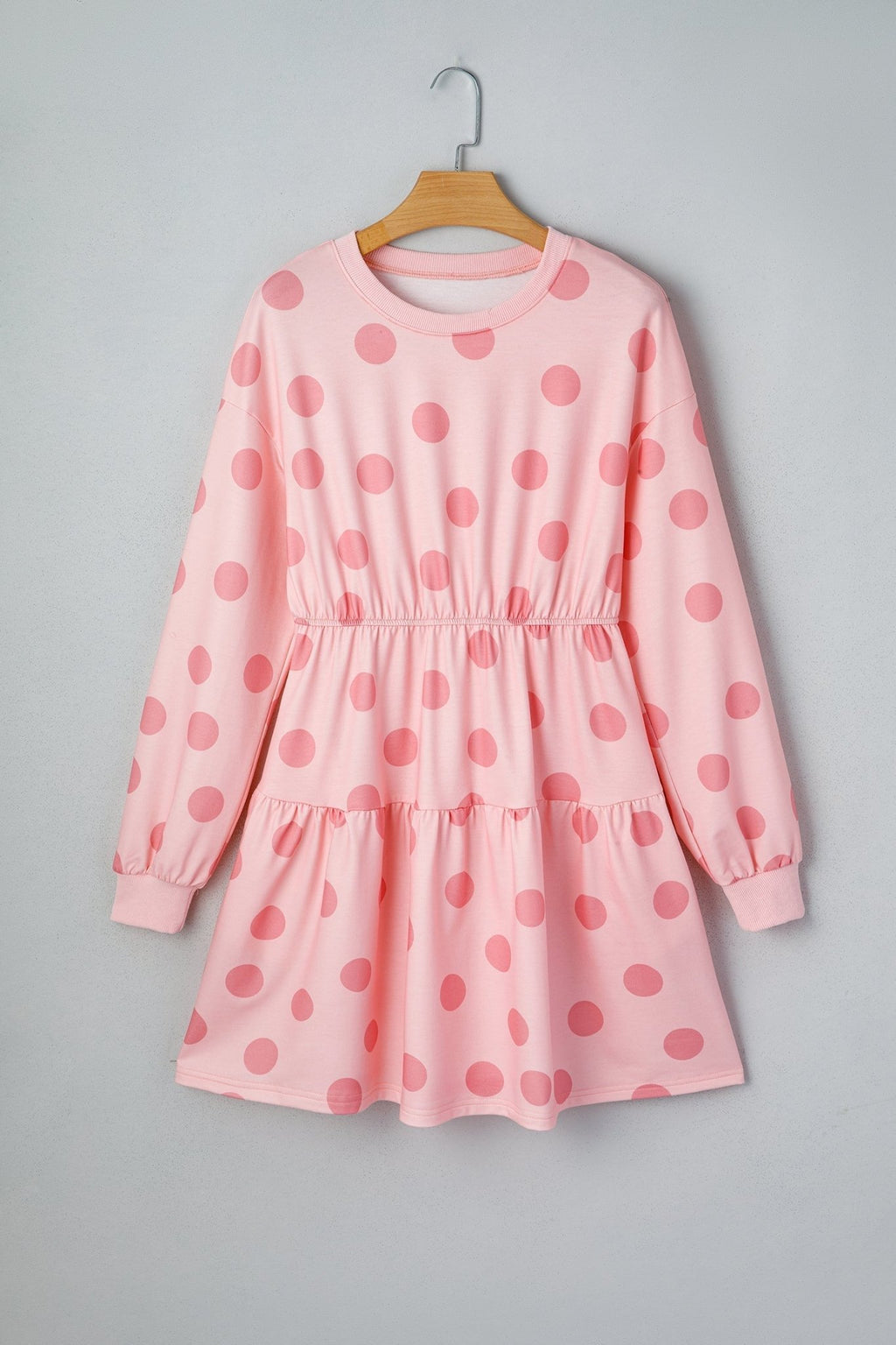 Polka Dot Long Sleeve Flared Mini Dress - Rooted & Reckless Co.