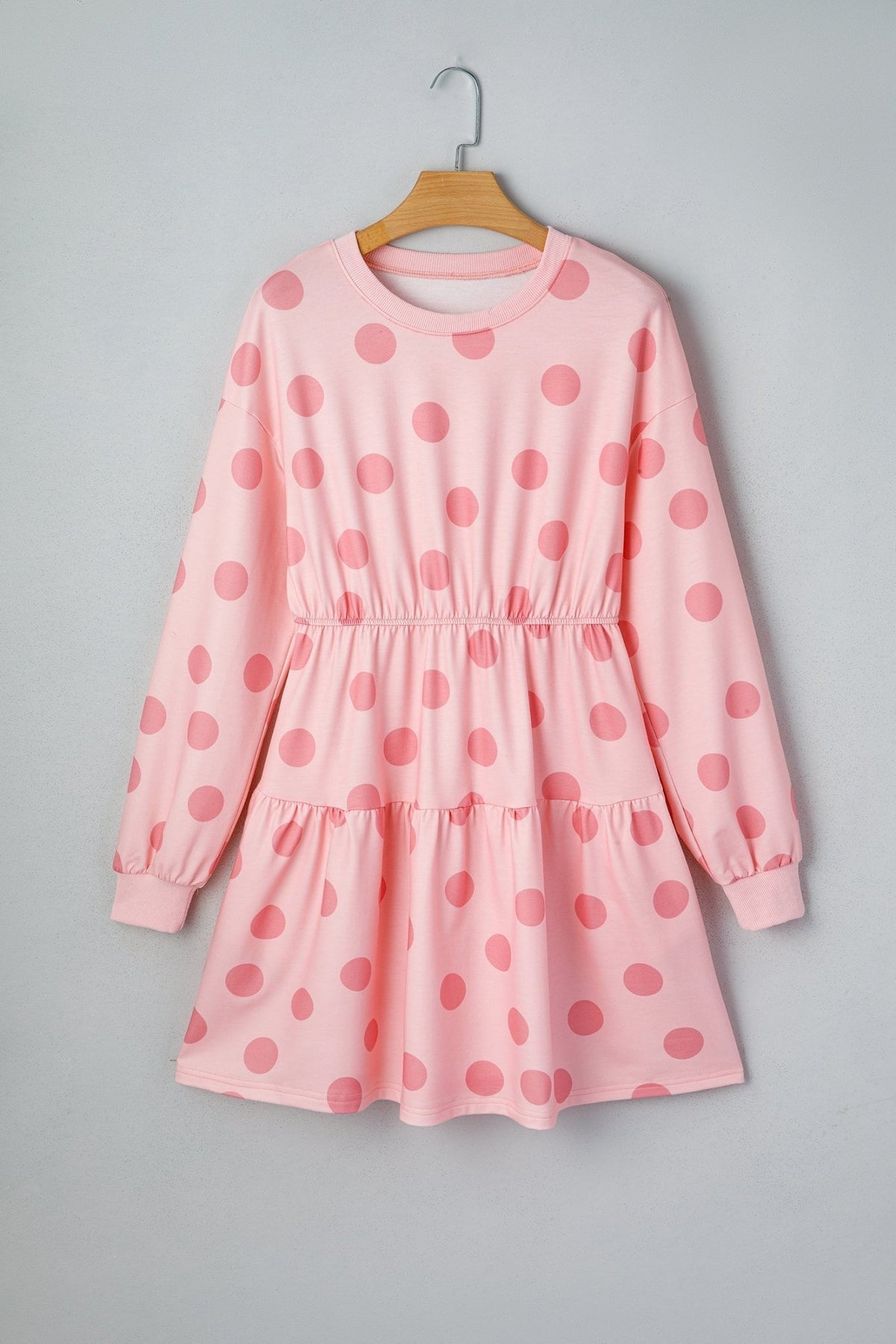 Polka Dot Long Sleeve Flared Mini Dress - Rooted & Reckless Co.