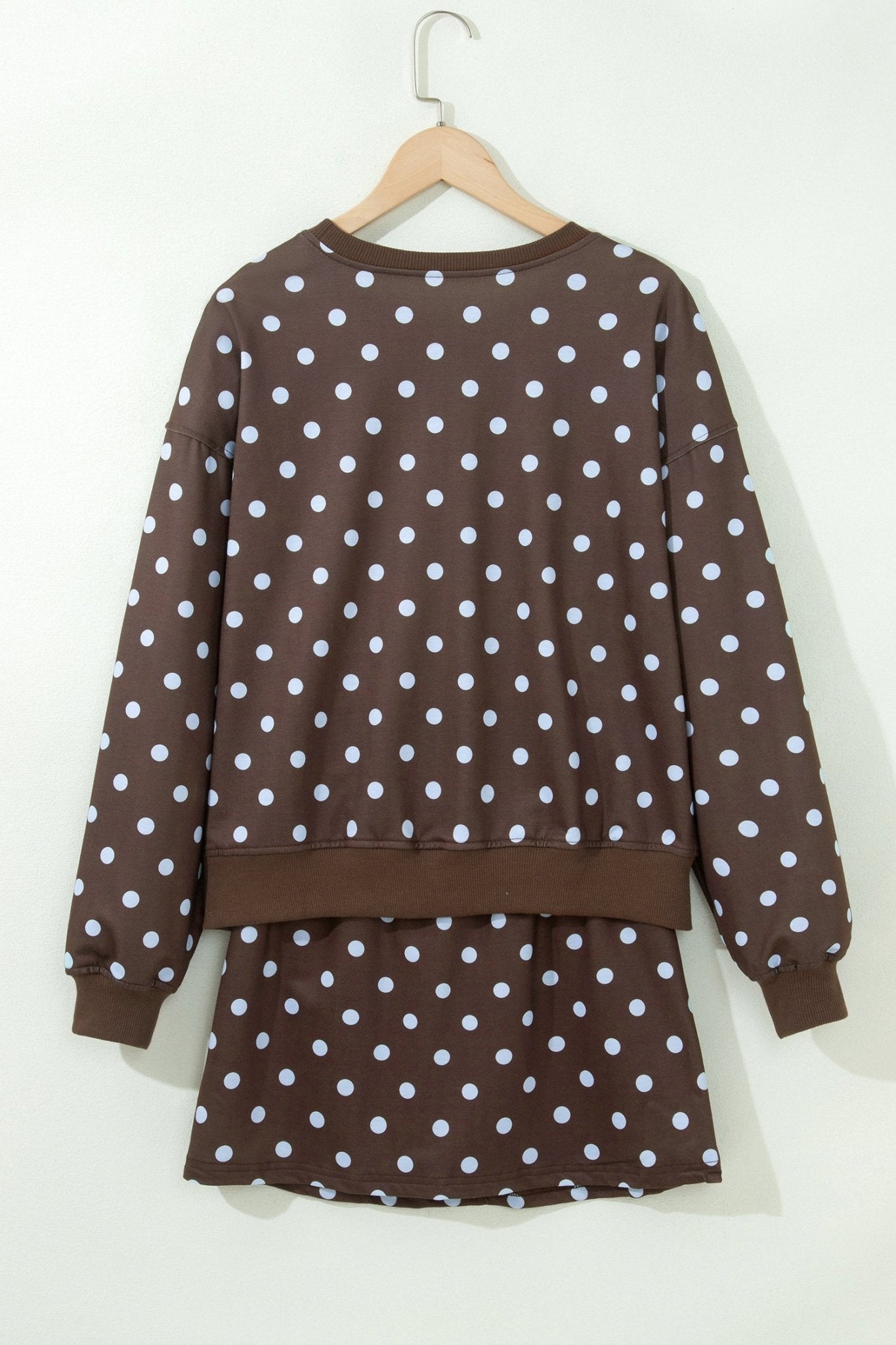 Polka Dot Long Sleeve Pullover & Bow Skort Set - Rooted & Reckless Co.