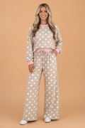 Polka Dot Long Sleeve Top & Drawstring Pants Set - Rooted & Reckless Co.