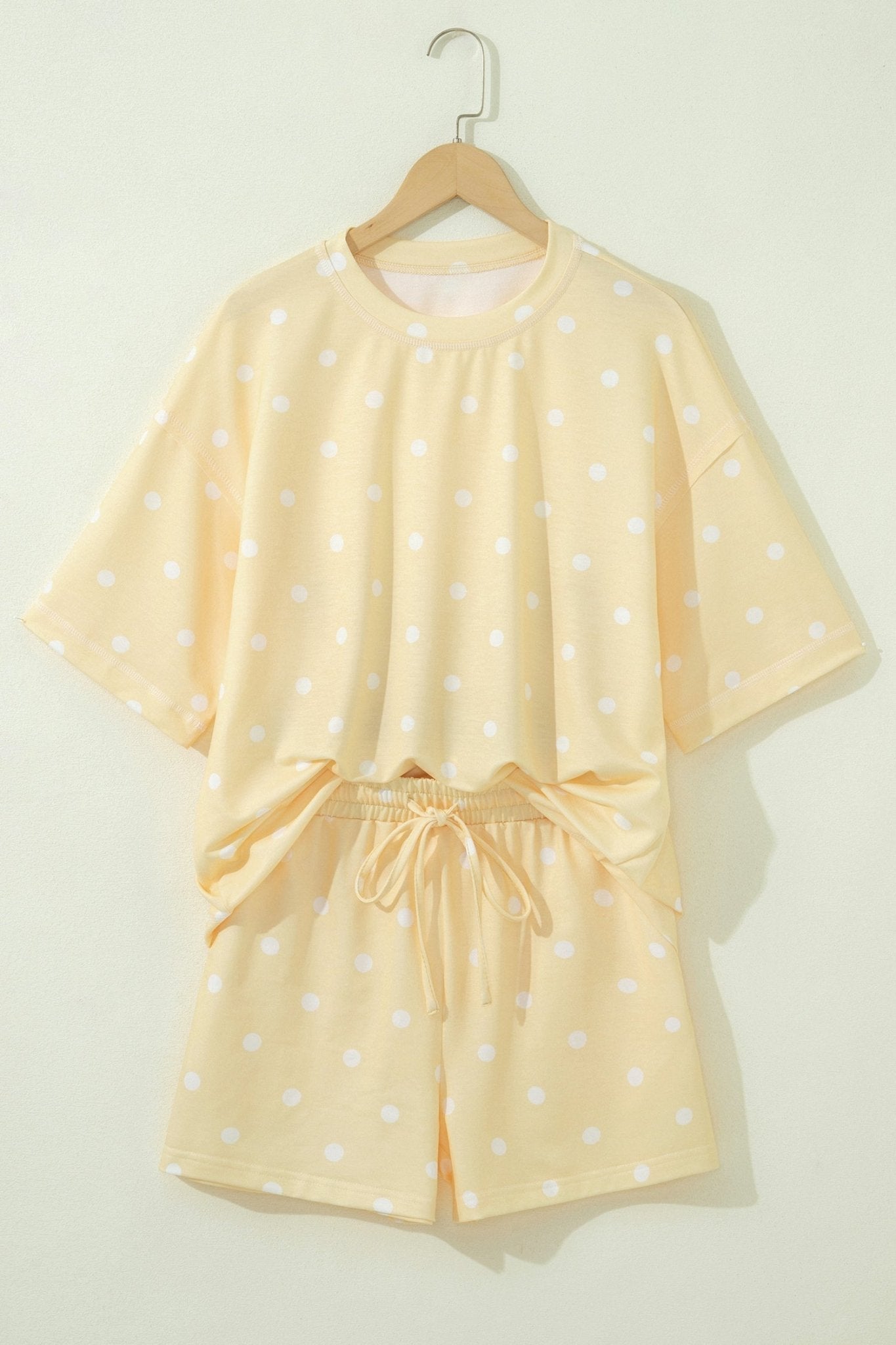 Polka Dot Loose Tee & Drawstring Shorts Set - Rooted & Reckless Co.