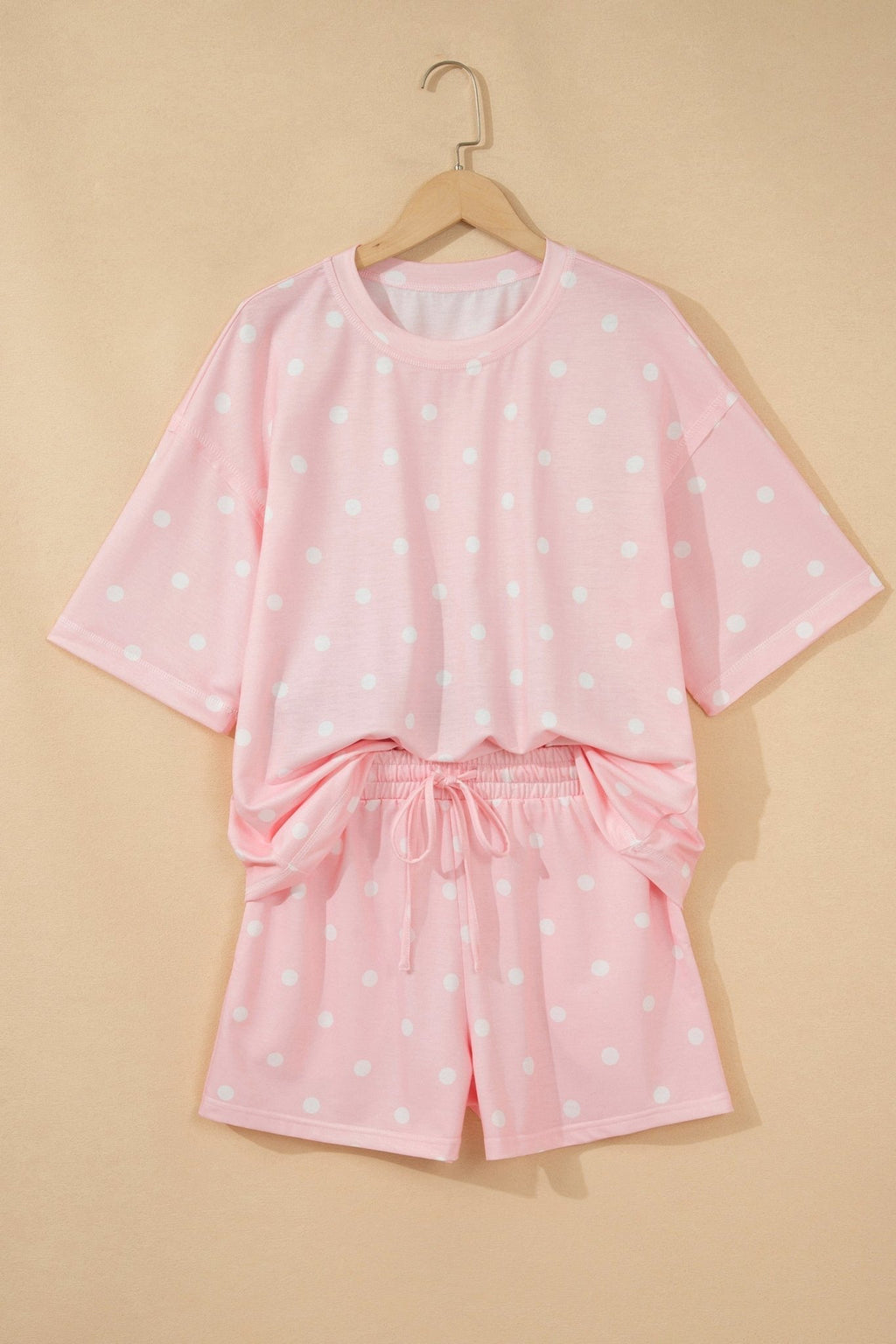 Polka Dot Loose Tee & Drawstring Shorts Set - Rooted & Reckless Co.