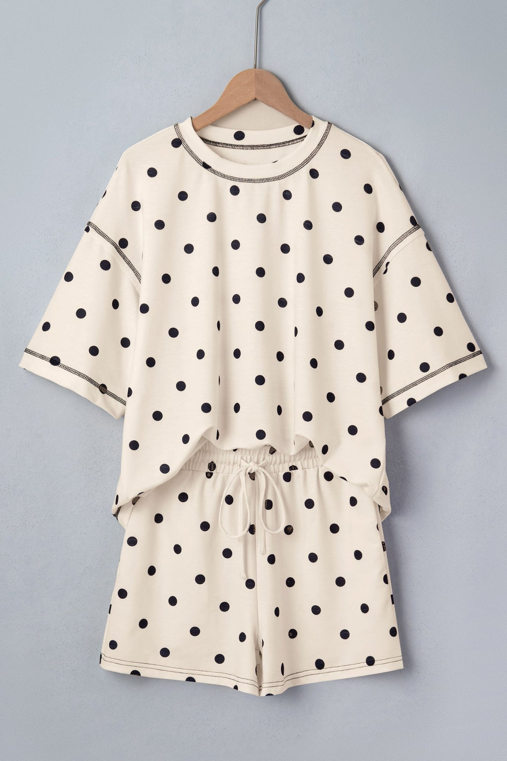 Polka Dot Loose Tee & Drawstring Shorts Set - Rooted & Reckless Co.