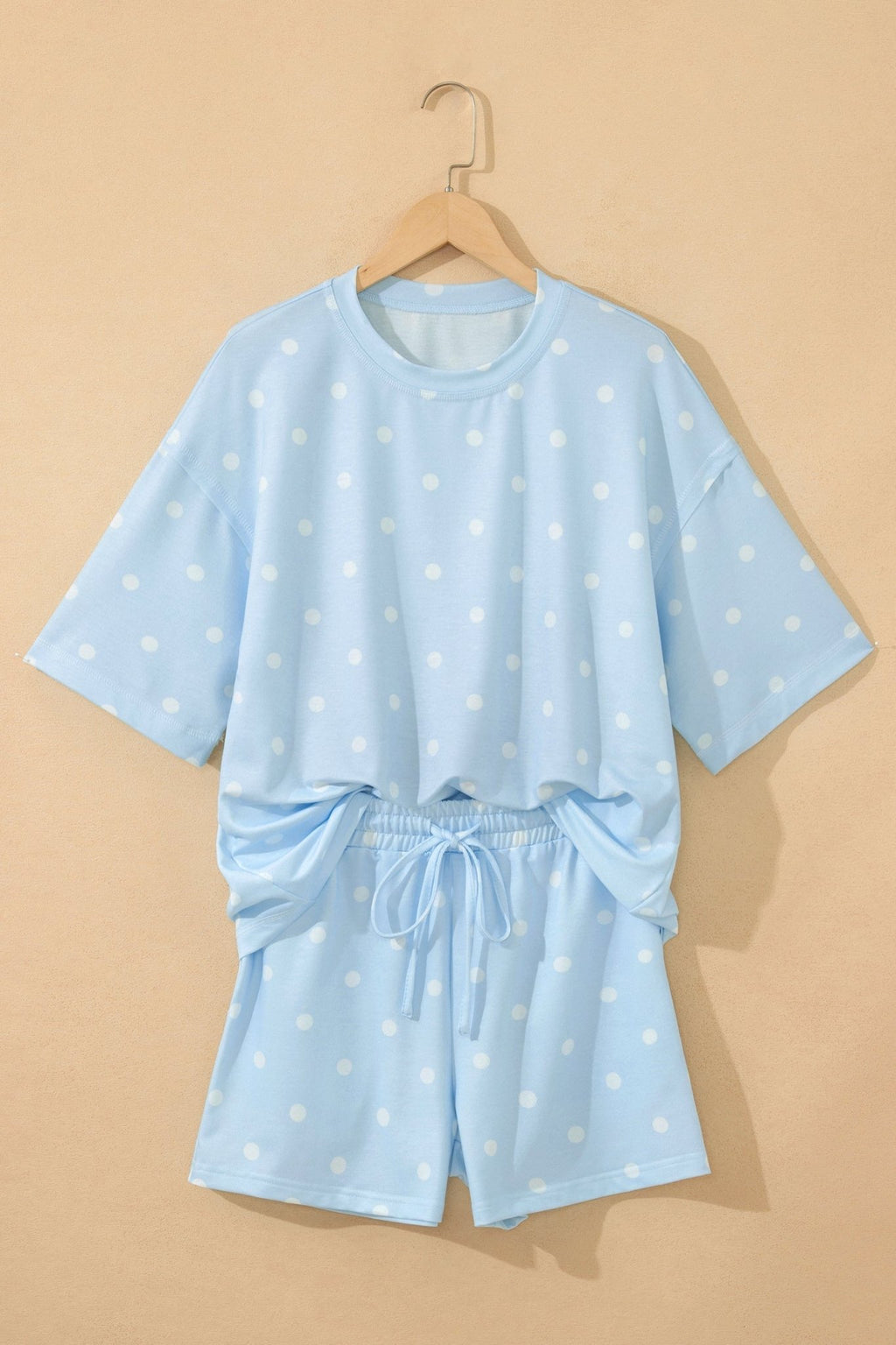 Polka Dot Loose Tee & Drawstring Shorts Set - Rooted & Reckless Co.
