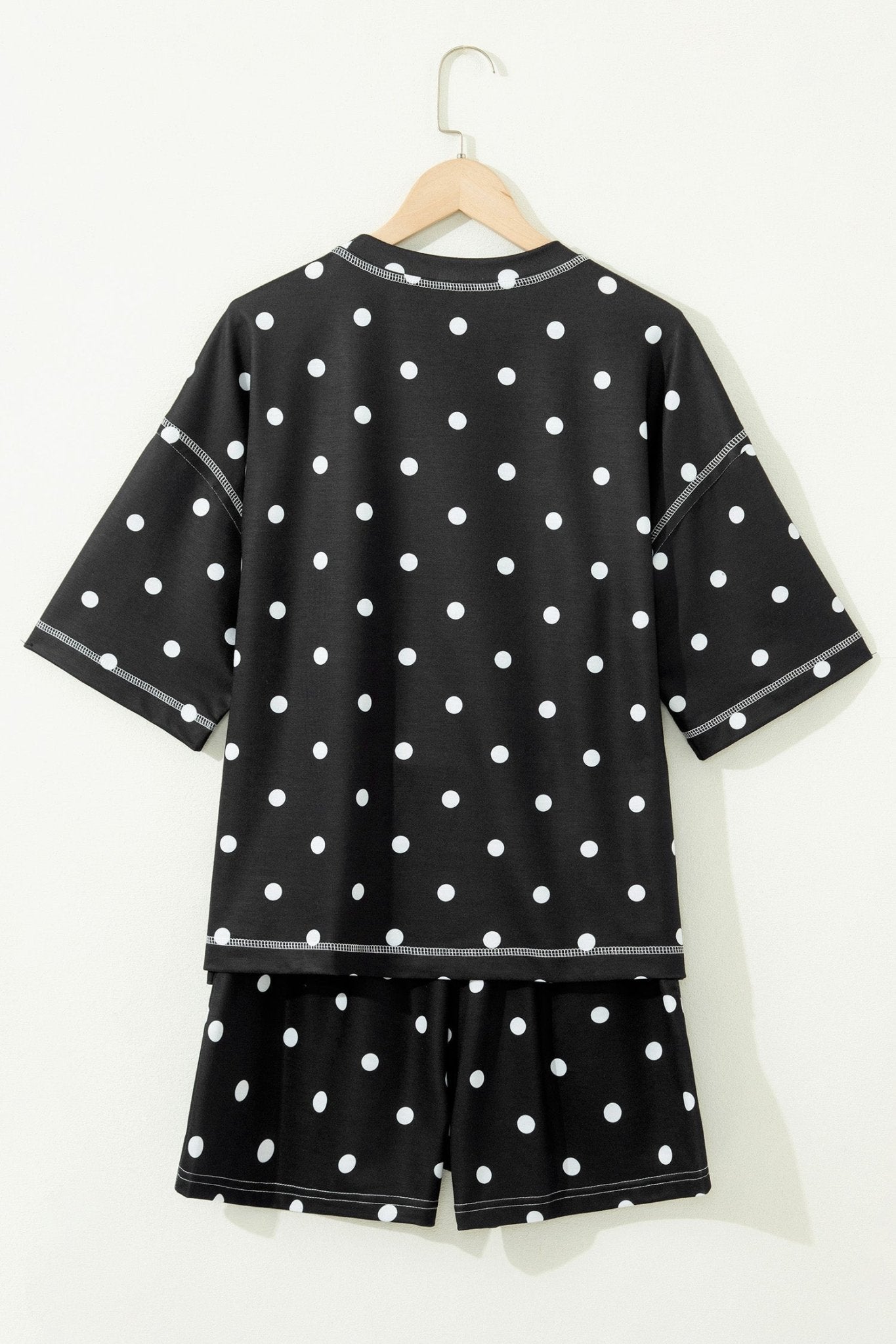 Polka Dot Loose Tee & Drawstring Shorts Set - Rooted & Reckless Co.