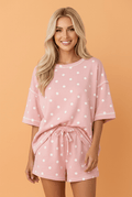 Polka Dot Loose Tee & Drawstring Shorts Set - Rooted & Reckless Co.