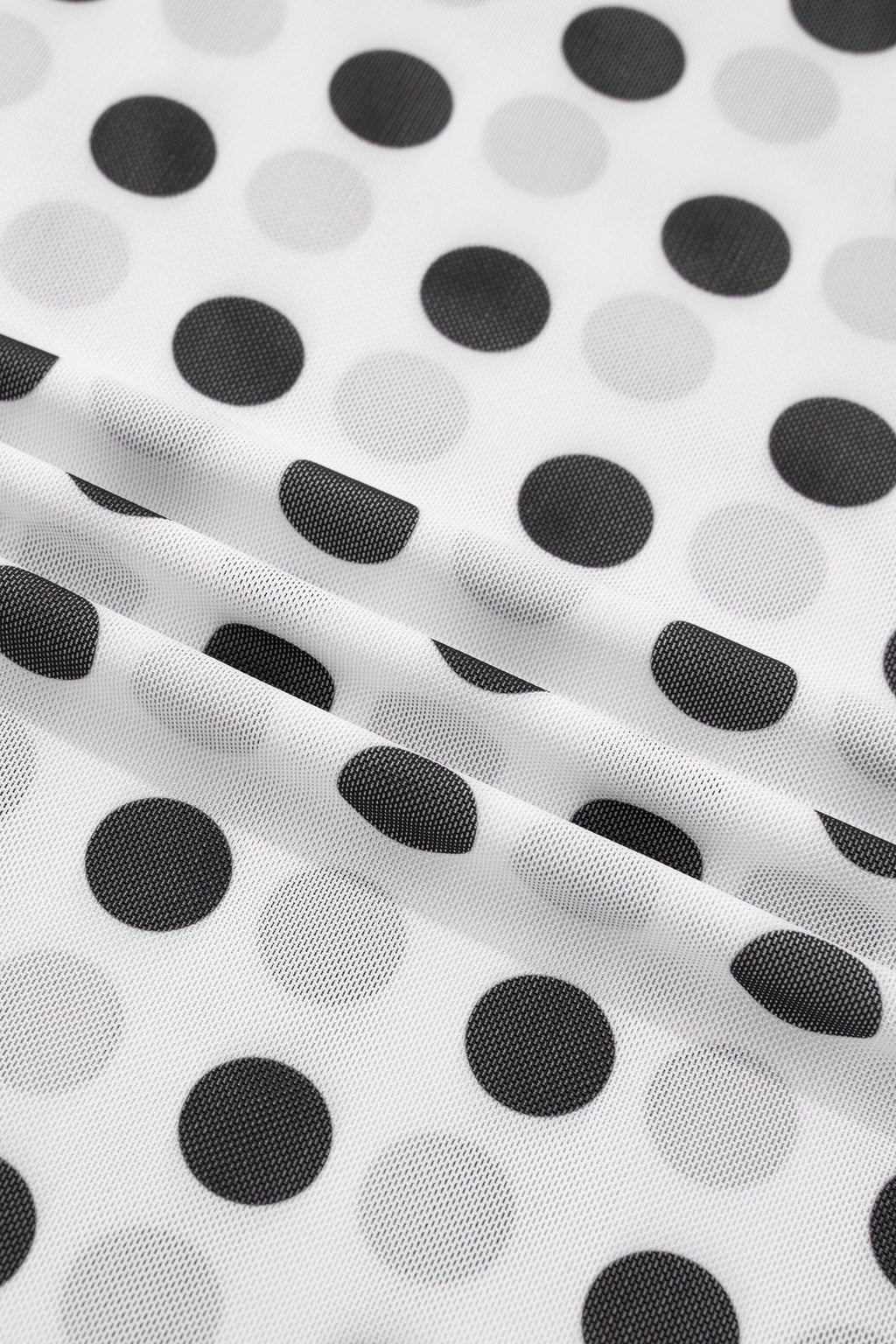 Polka Dot Mesh Long Sleeve Stand Neck Top - Rooted & Reckless Co.