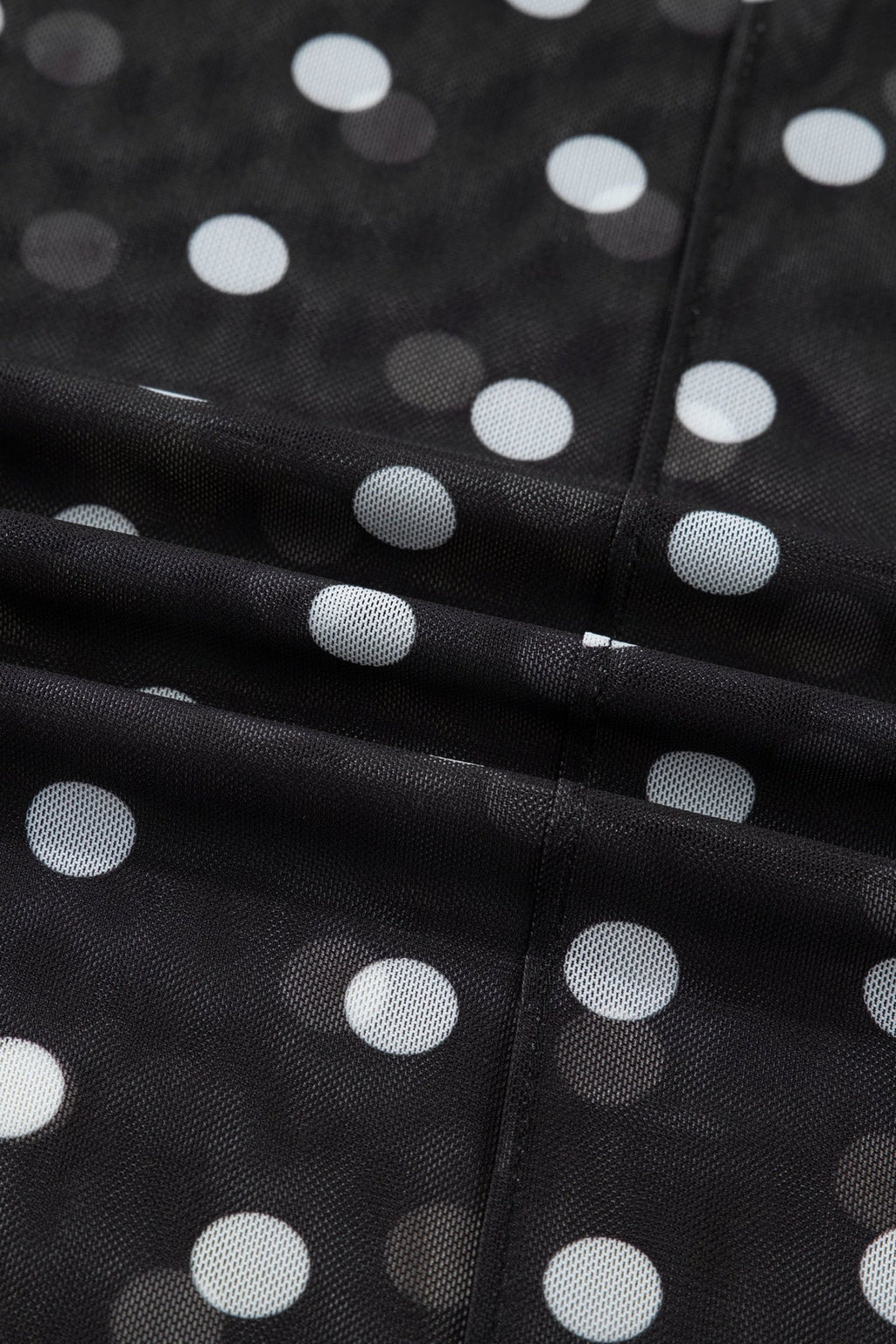 Polka Dot Mesh Mock Neck Long Sleeve Top - Rooted & Reckless Co.