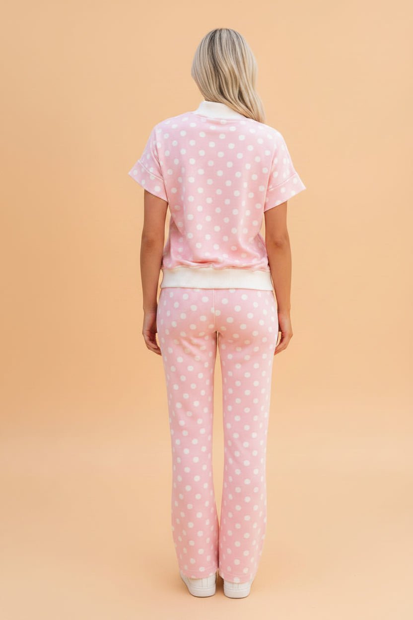 Polka Dot Mock Neck Top & Pants Set - Rooted & Reckless Co.